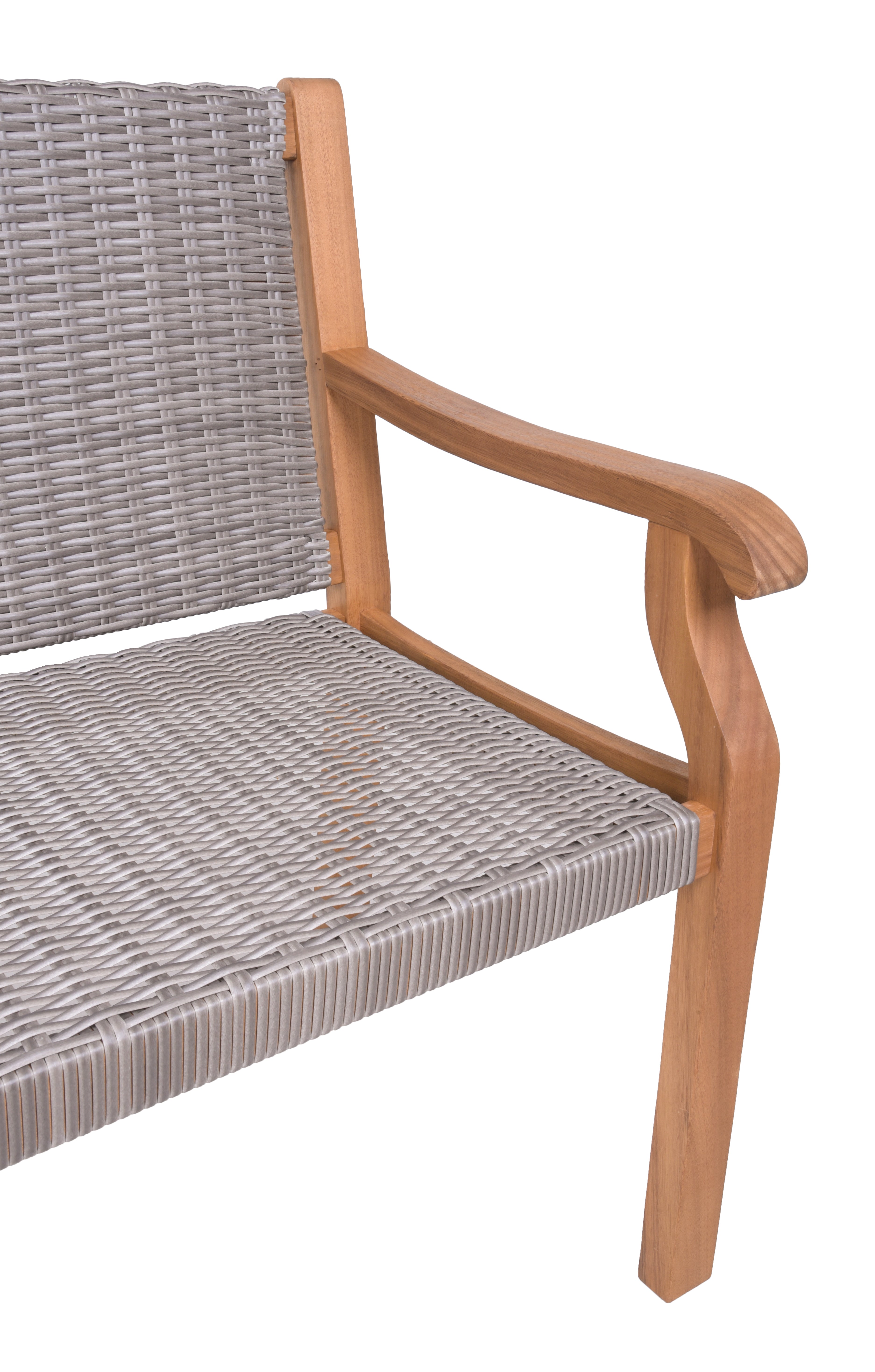 Bank ROSARIO Gartenbank Sitzbank Polyrattan Eukalyptus Garden Pleasure