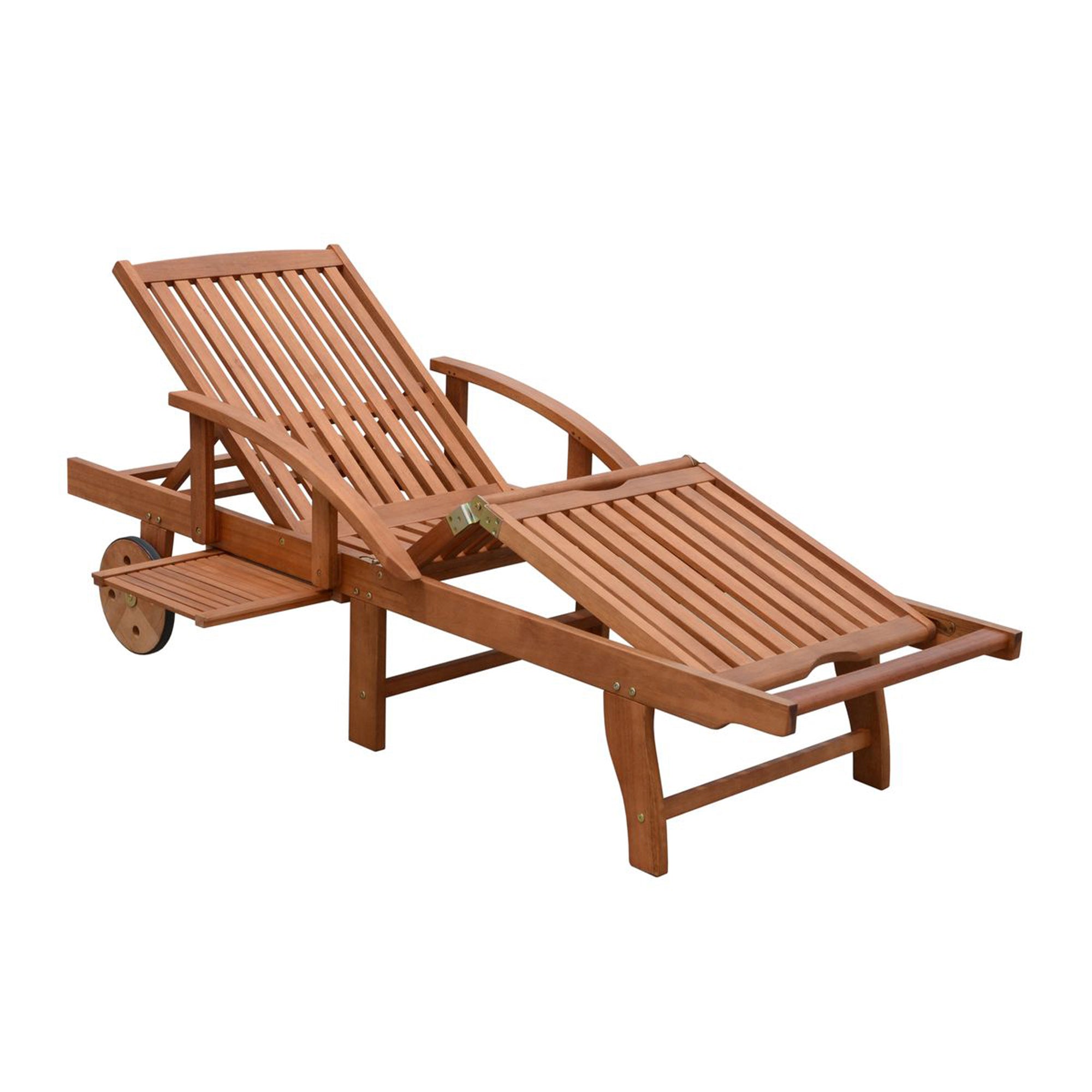 Sonnenliege BEVERLY HILLS Gartenliege Deckchair Garden Pleasure Eukalyptusholz klappbar komfortabel