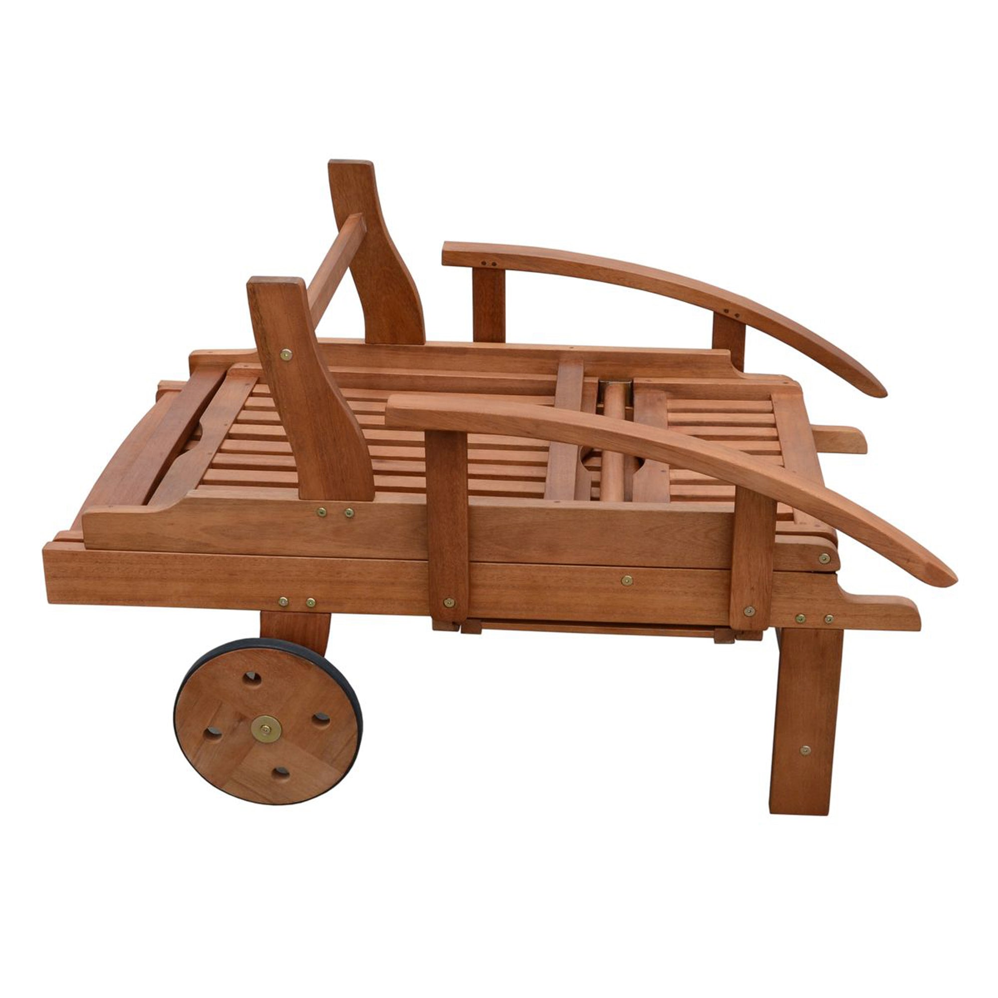 Sonnenliege BEVERLY HILLS Gartenliege Deckchair Garden Pleasure Eukalyptusholz klappbar komfortabel