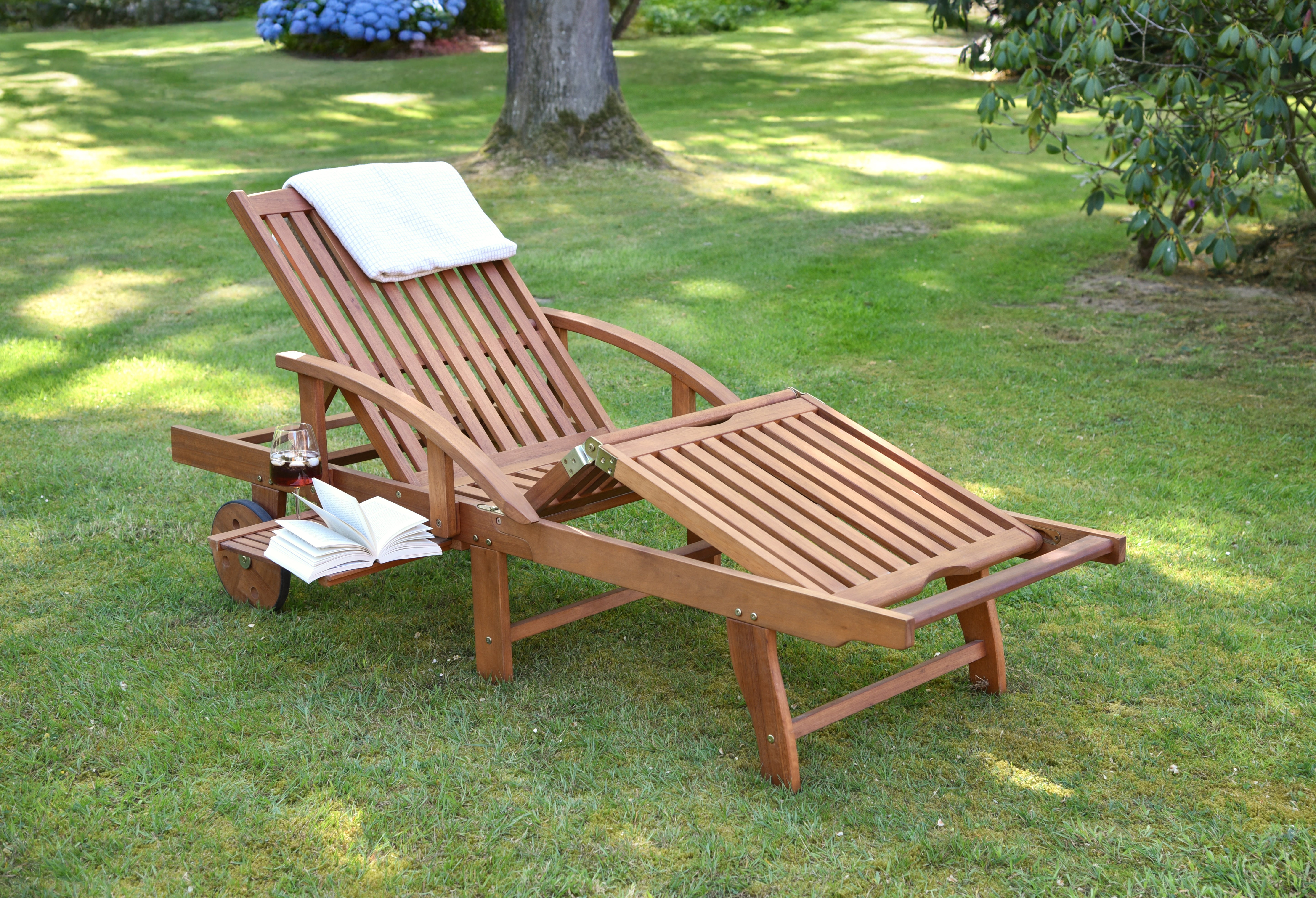 Sonnenliege BEVERLY HILLS Gartenliege Relaxliege Eukalyptusholz Garden Pleasure