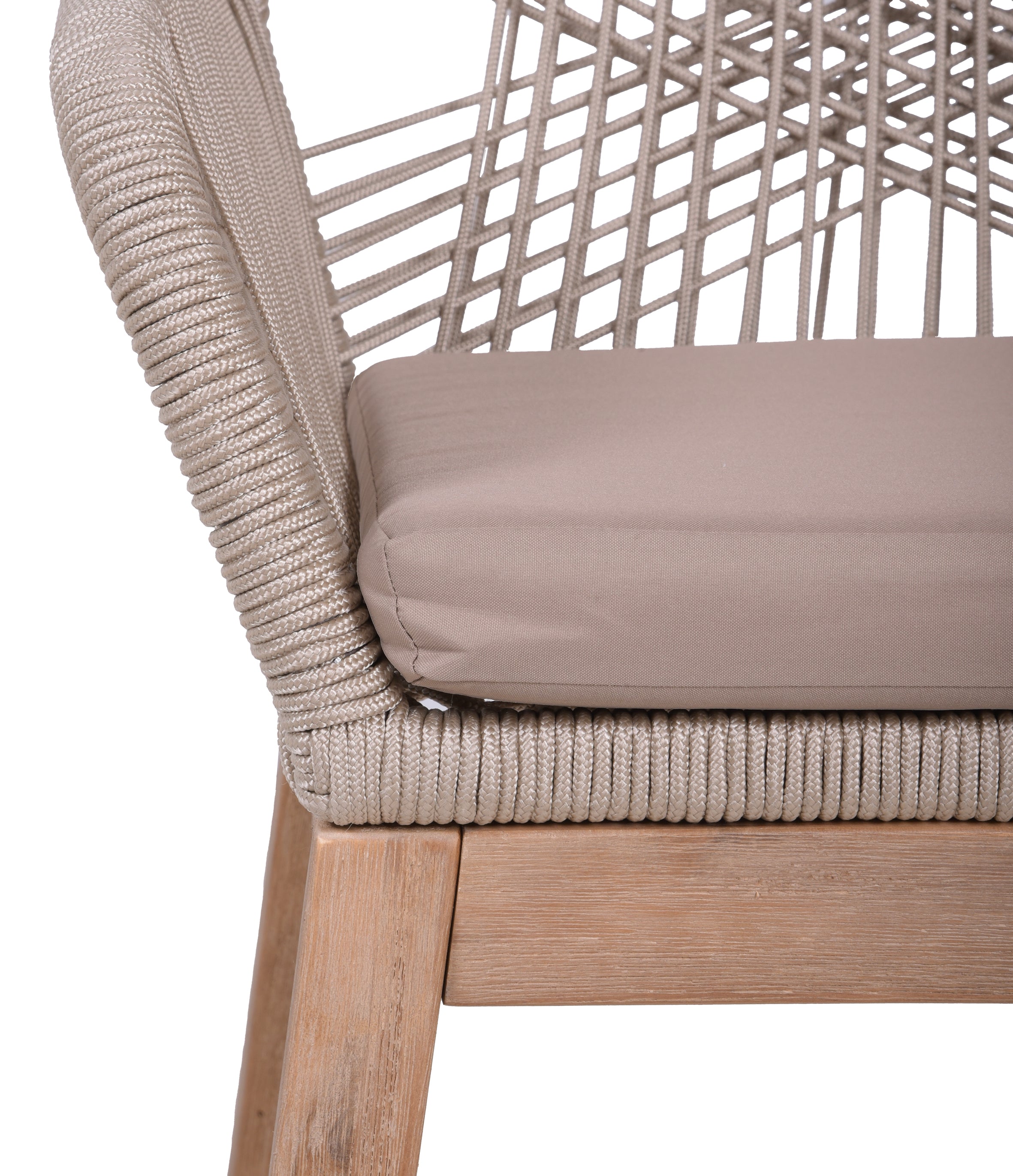 Gartenstuhl POMONA 4er Set Sessel braun Garden Pleasure Akazie FSC® Seilbespannung