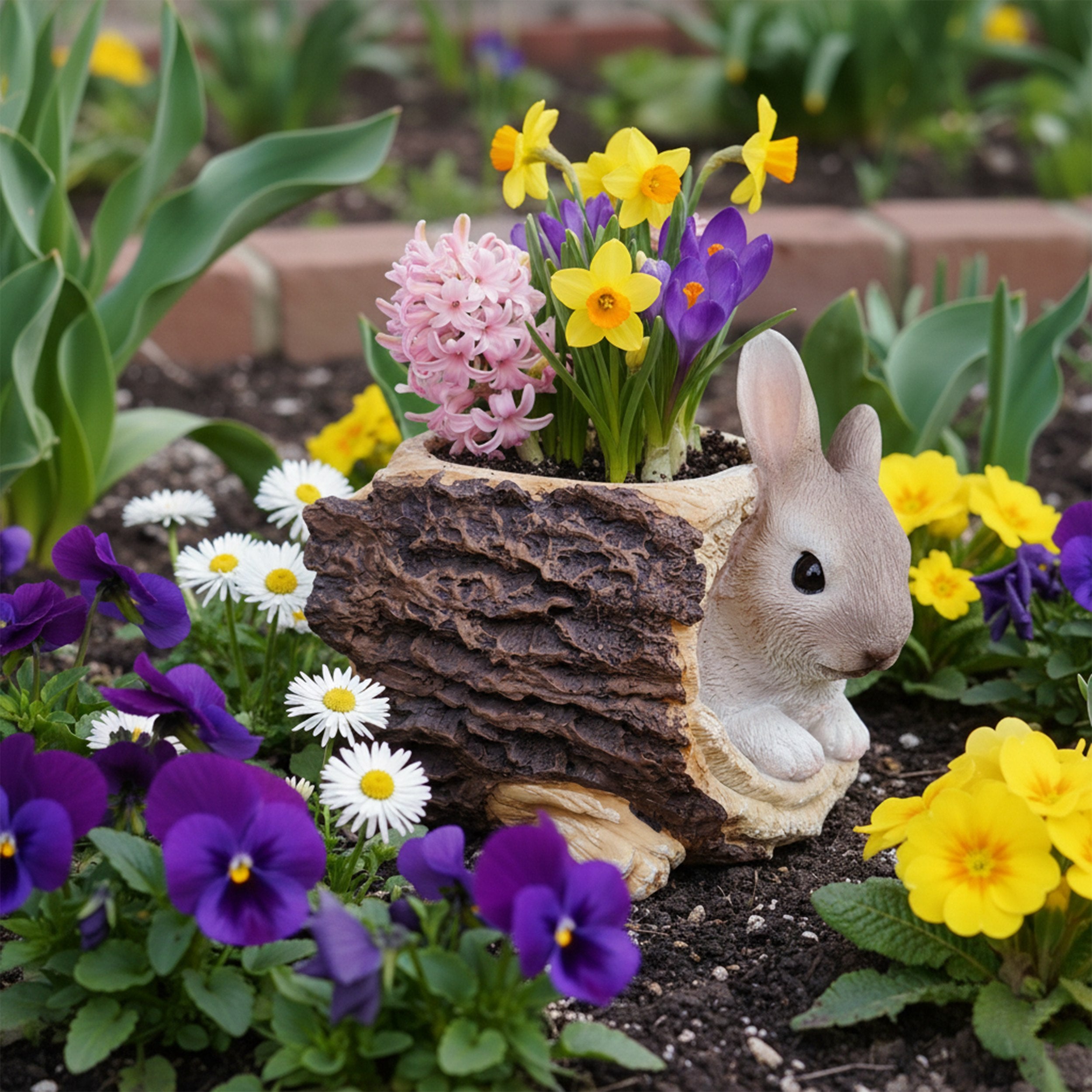Pflanztopf Hase Blumentopf Hasenfigur zum Bepflanzen für Haus Garten und Osterdeko