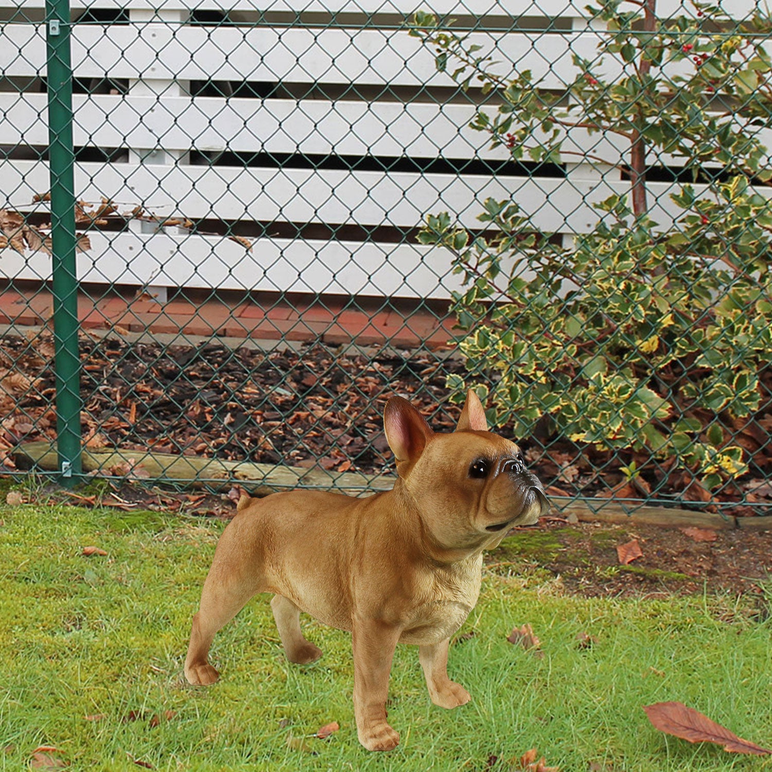 Hunde Figur Bulldogge Figur stehend | französische Bulldogge Deko Hundefiguren lebensecht