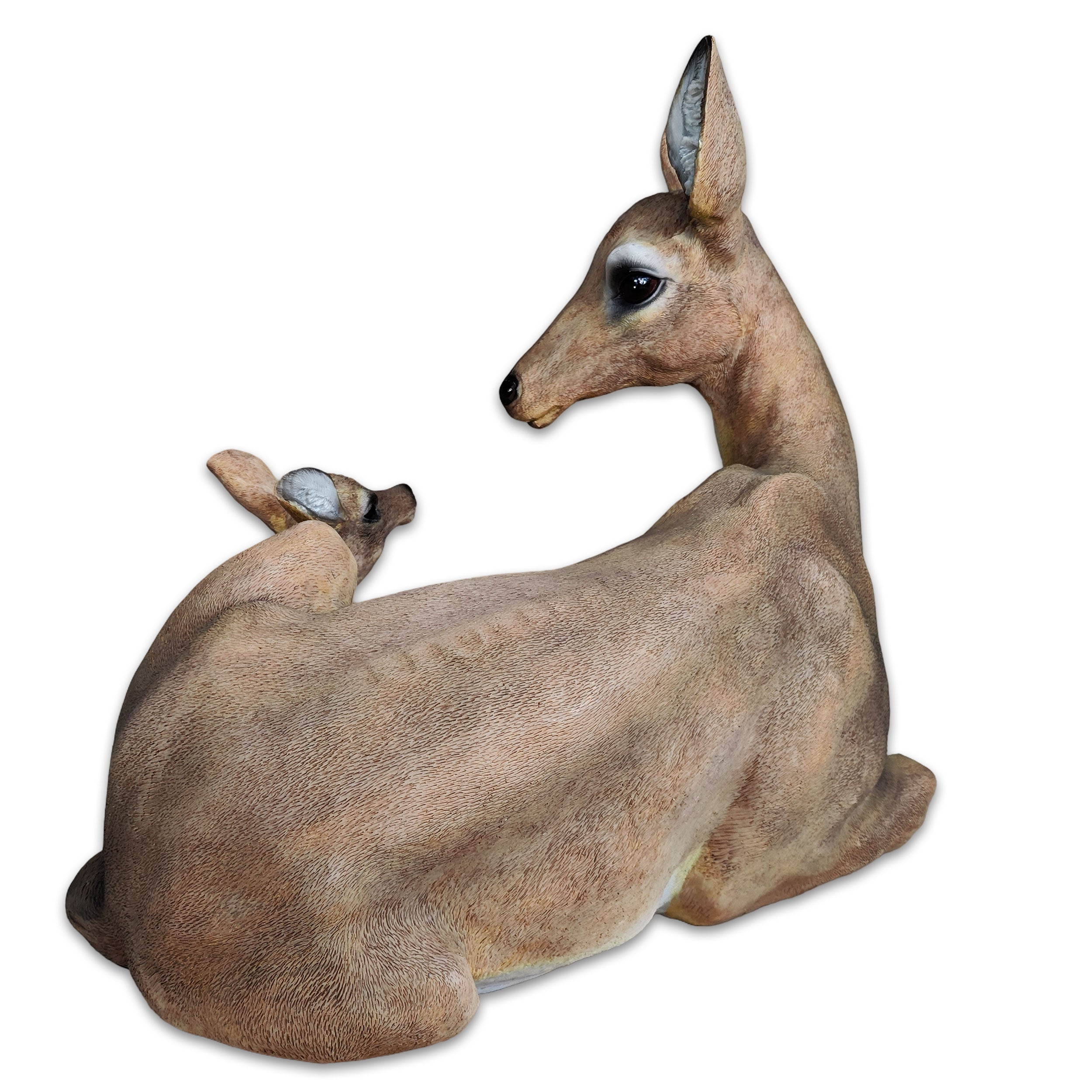 Reh Figur mit Rehkitz – detailreiches Deko Reh groß für innen & außen