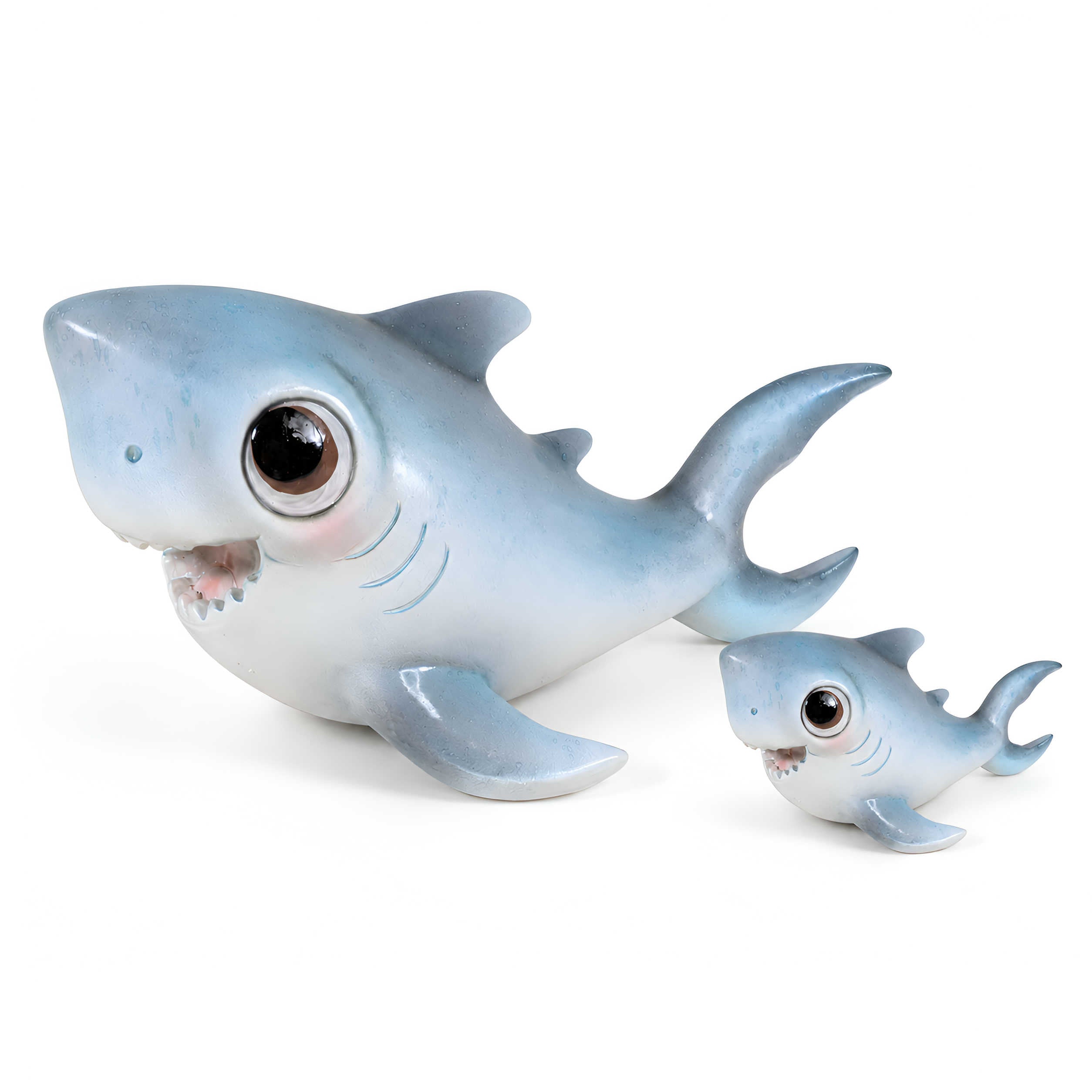 Hai Figur glänzend Baby & Groß für maritime Deko innen und außen