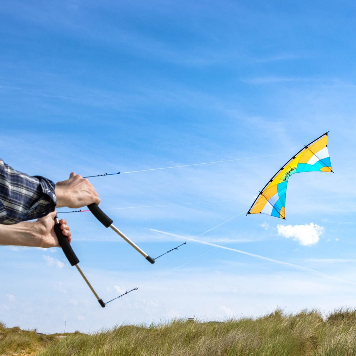 Vierleiner Lenkdrachen HQ Verve Aqua 252 cm Drachen Quad Flugdrachen