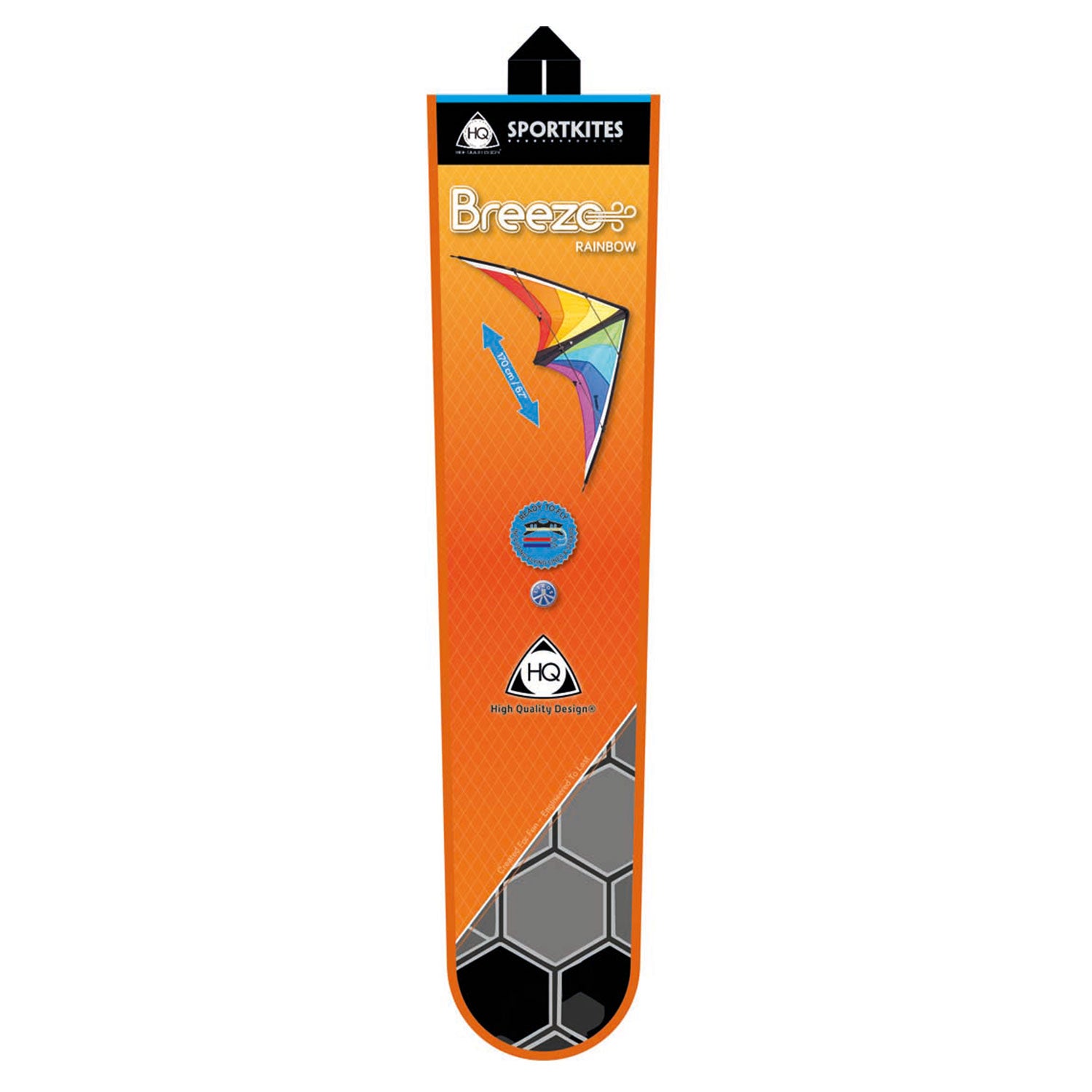 HQ Kinderdrachen Zweileiner Lenkdrachen Breezo Rainbow R2F 170 cm