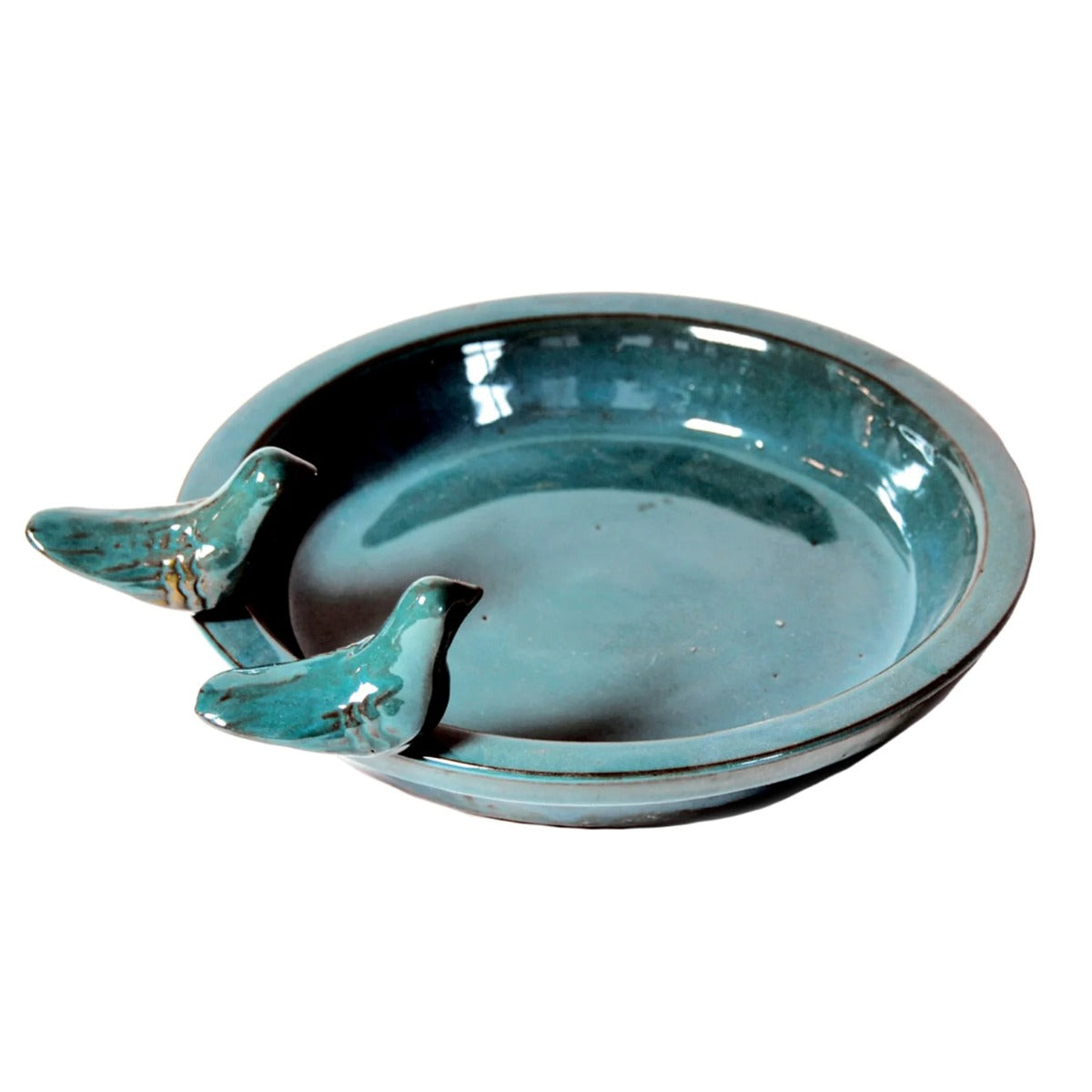 colourliving Vogeltränke für den Garten 30 cm celadon Keramik Vogeltränke rund Vogelbad Garten