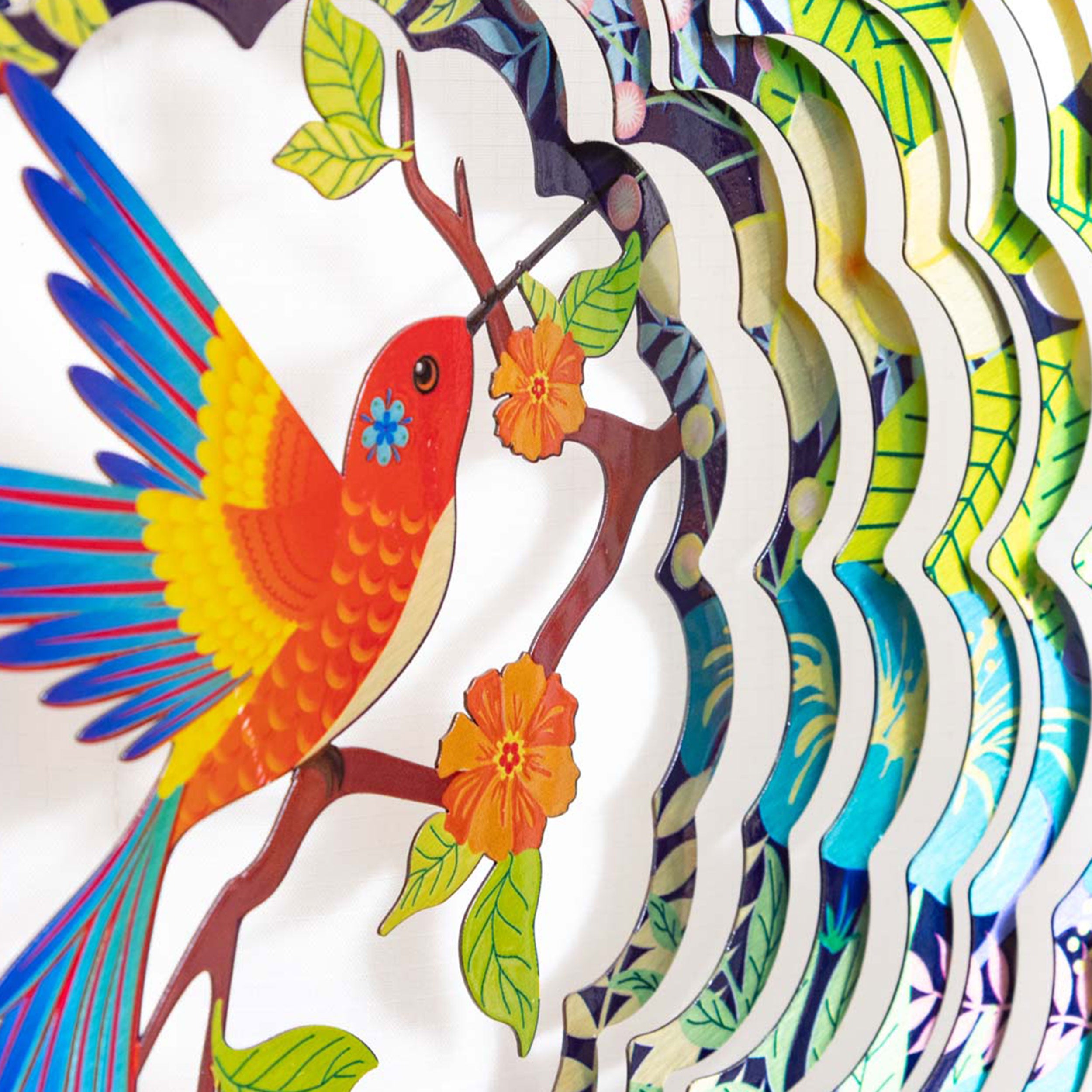 Kinetic Art Windspiel hängend Metall 3D Tropical Bird außergewöhnliche Windspiele Edelstahl