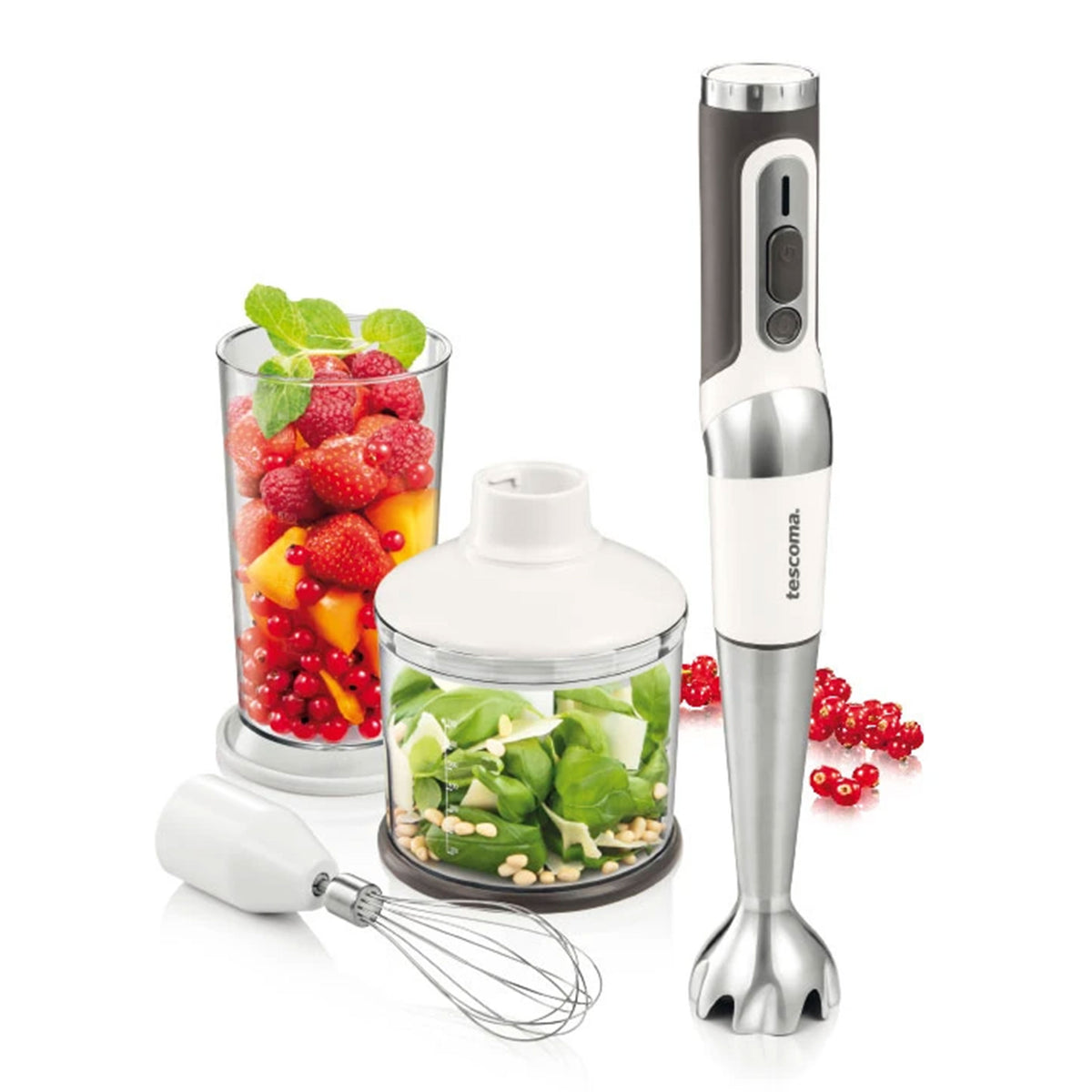 Tescoma GrandCHEF Akku-Stabmixer 180 W mit Zubehör, 3 Griffpositionen