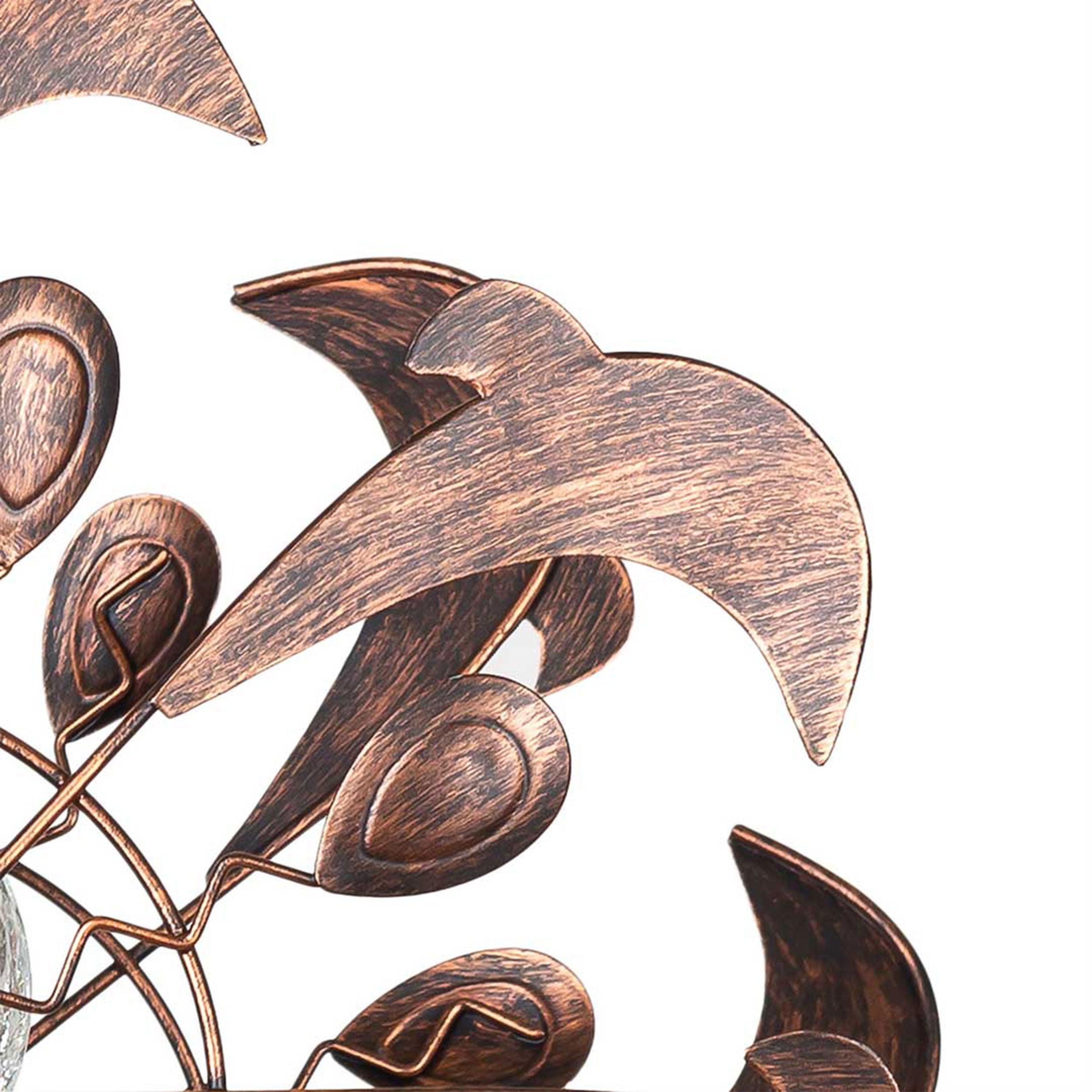 Kinetic Art Metall Windrad Copper Dolphins Duett - Solar LED Windspiel Metall Garten Windrad stehend