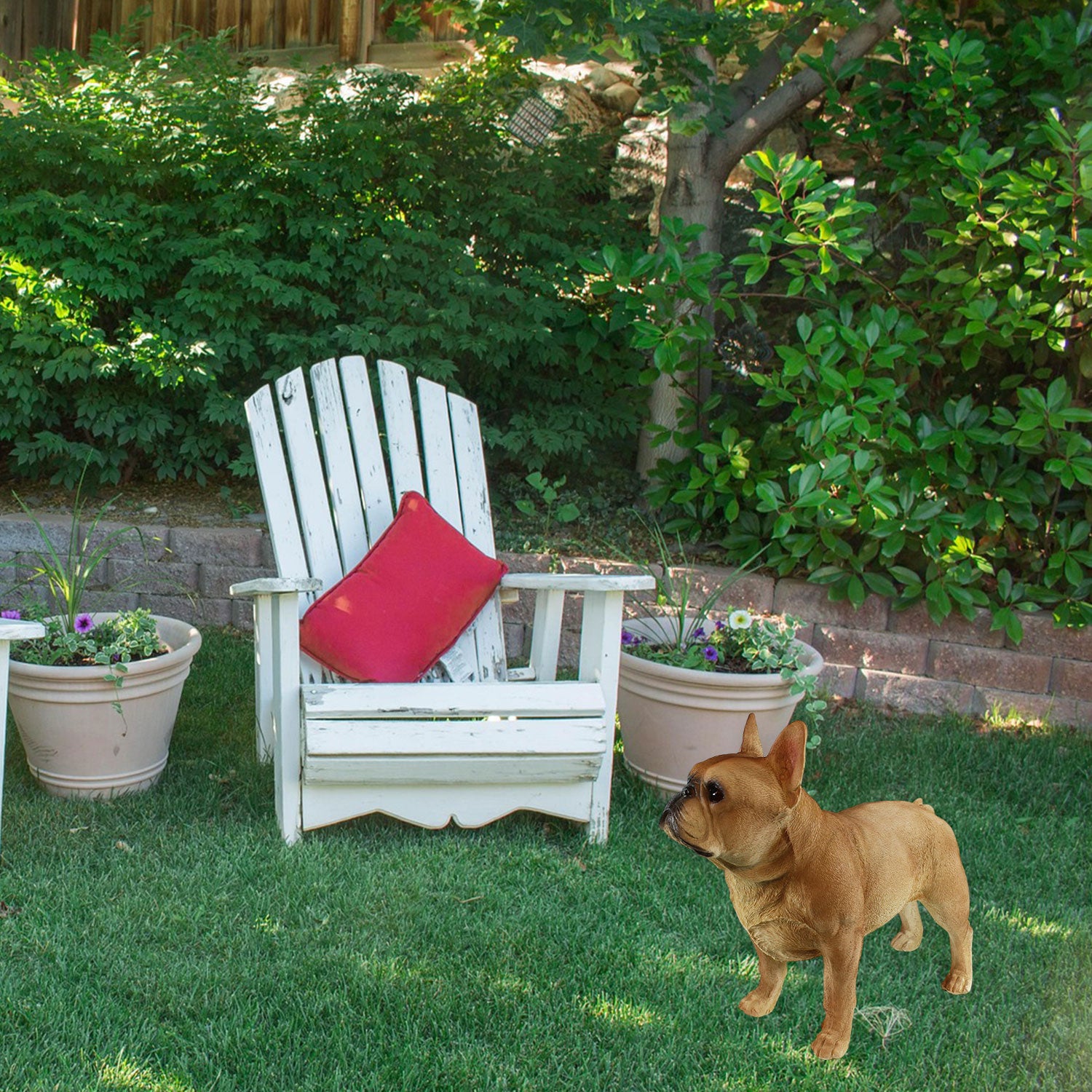 Hunde Figur Bulldogge Figur stehend | französische Bulldogge Deko Hundefiguren lebensecht