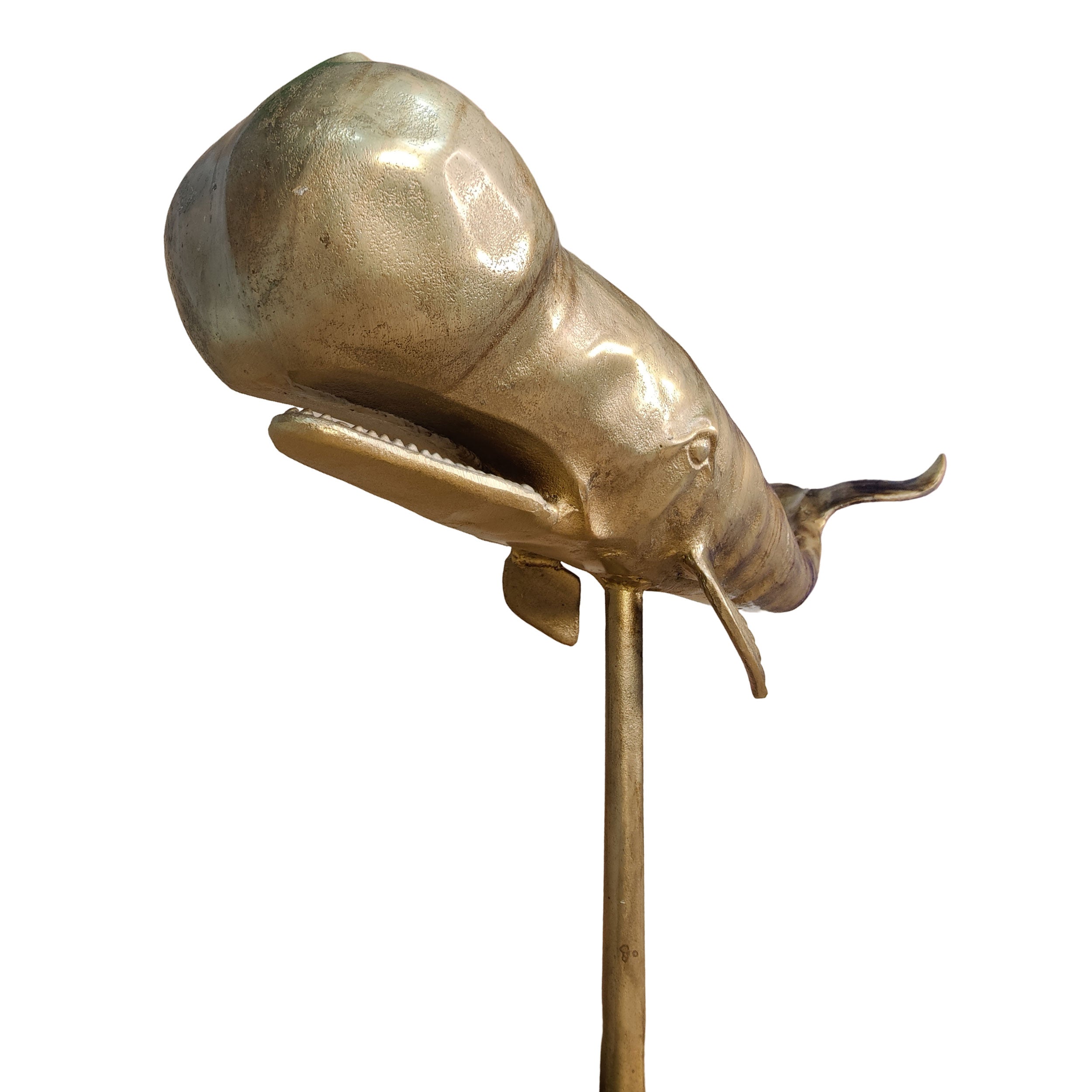 Pottwal Figur Wal Deko in Gold als hochwertige maritime Deko für Wohnzimmer & Büro