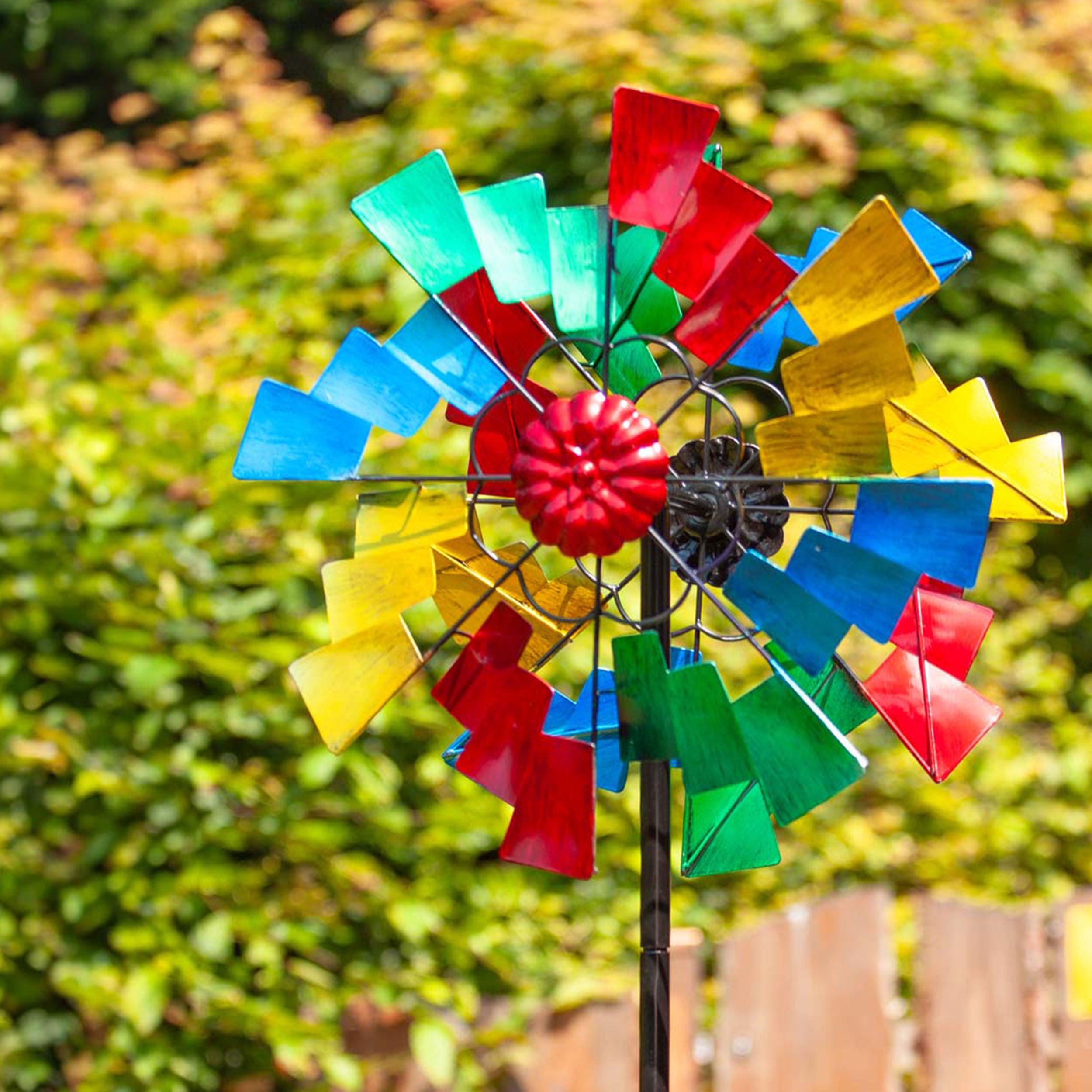 Kinetic Art Metall Windrad Rotator Duett Windspiel Metall Garten Windrad stehend