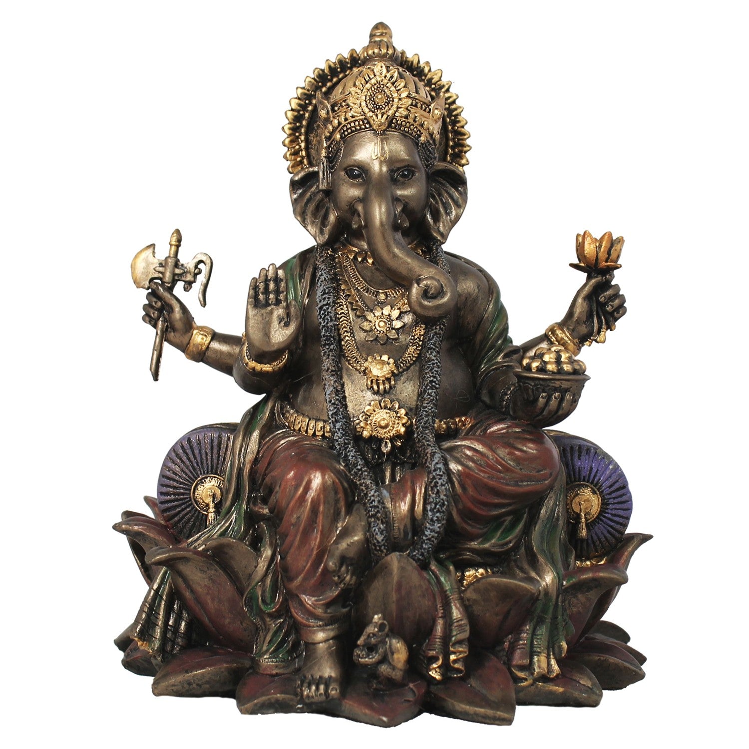 Majestätische Ganesha-Dekofigur in bronzierter Optik – Detailreiche Skulptur für asiatisches Flair