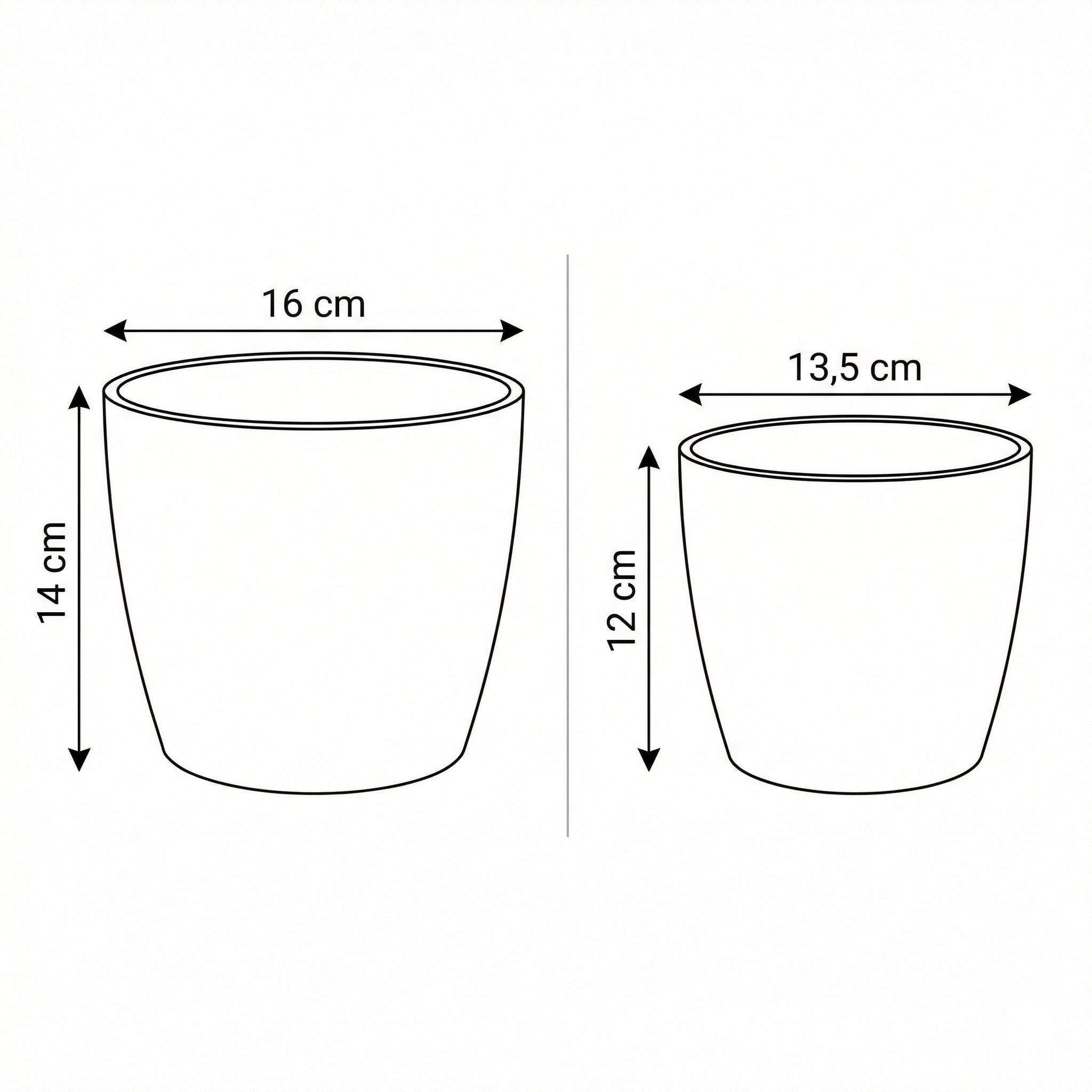 Blumentopf „Bullit“ Serie Stone – Pflanztopf rund aus recyceltem Kunststoff Anthrazit oder Sand