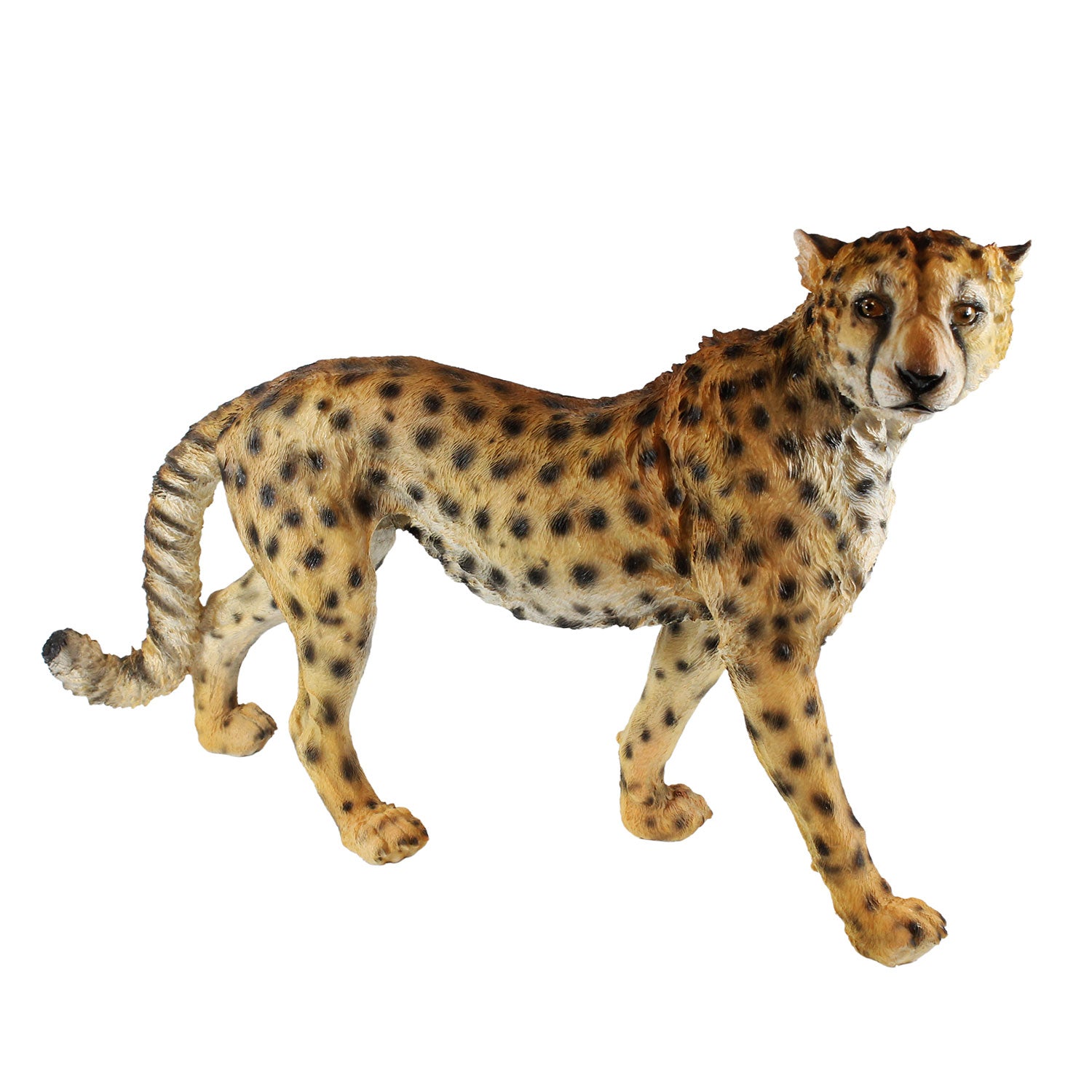 Gepard Figur stehend | Lebensechte Tierfigur Gartenfigur Tiere | 68 cm | Deko Gepard
