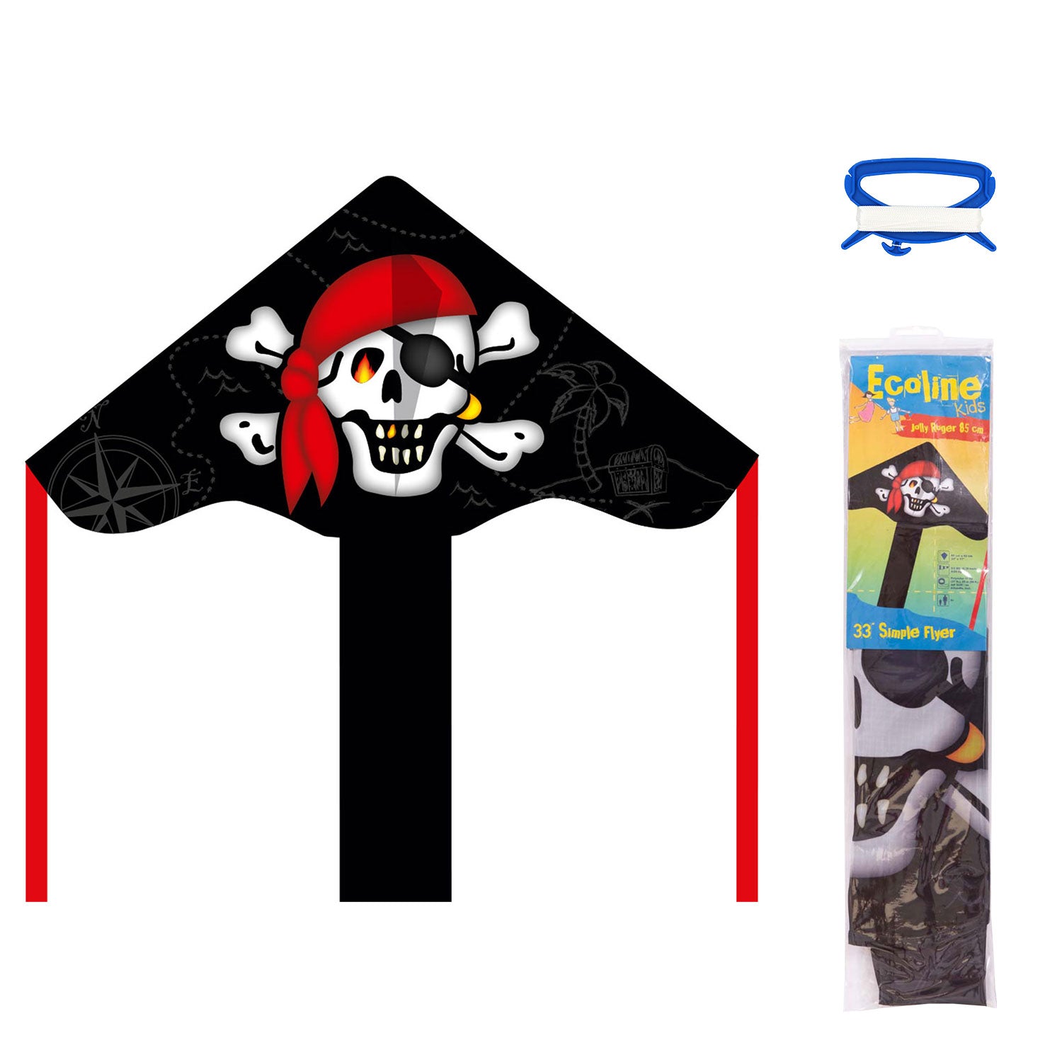 Kinderdrachen Einleiner Drachen HQ Simple Flyer Jolly Roger 85 cm Flugdrache
