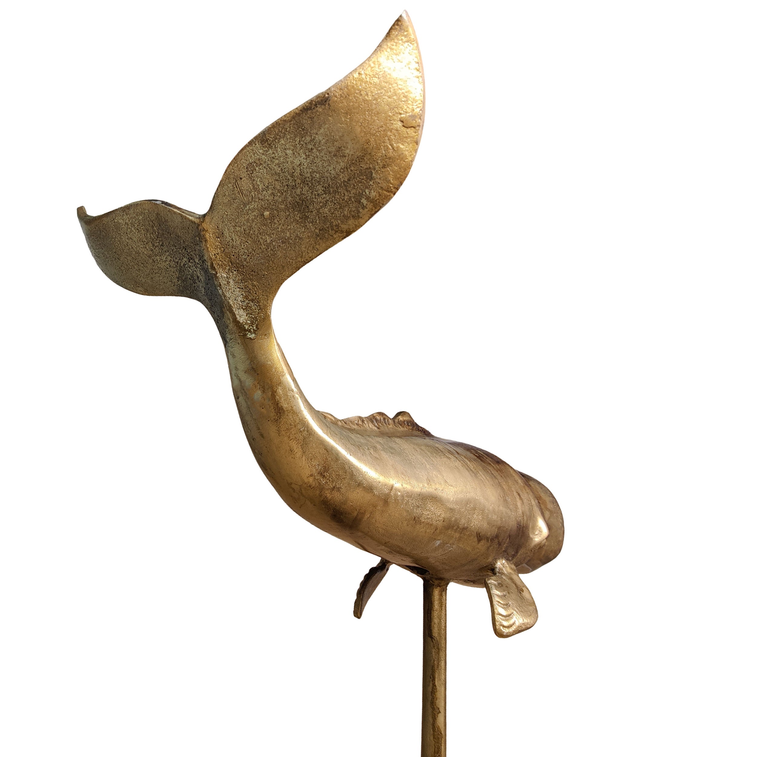 Pottwal Figur Wal Deko in Gold als hochwertige maritime Deko für Wohnzimmer & Büro