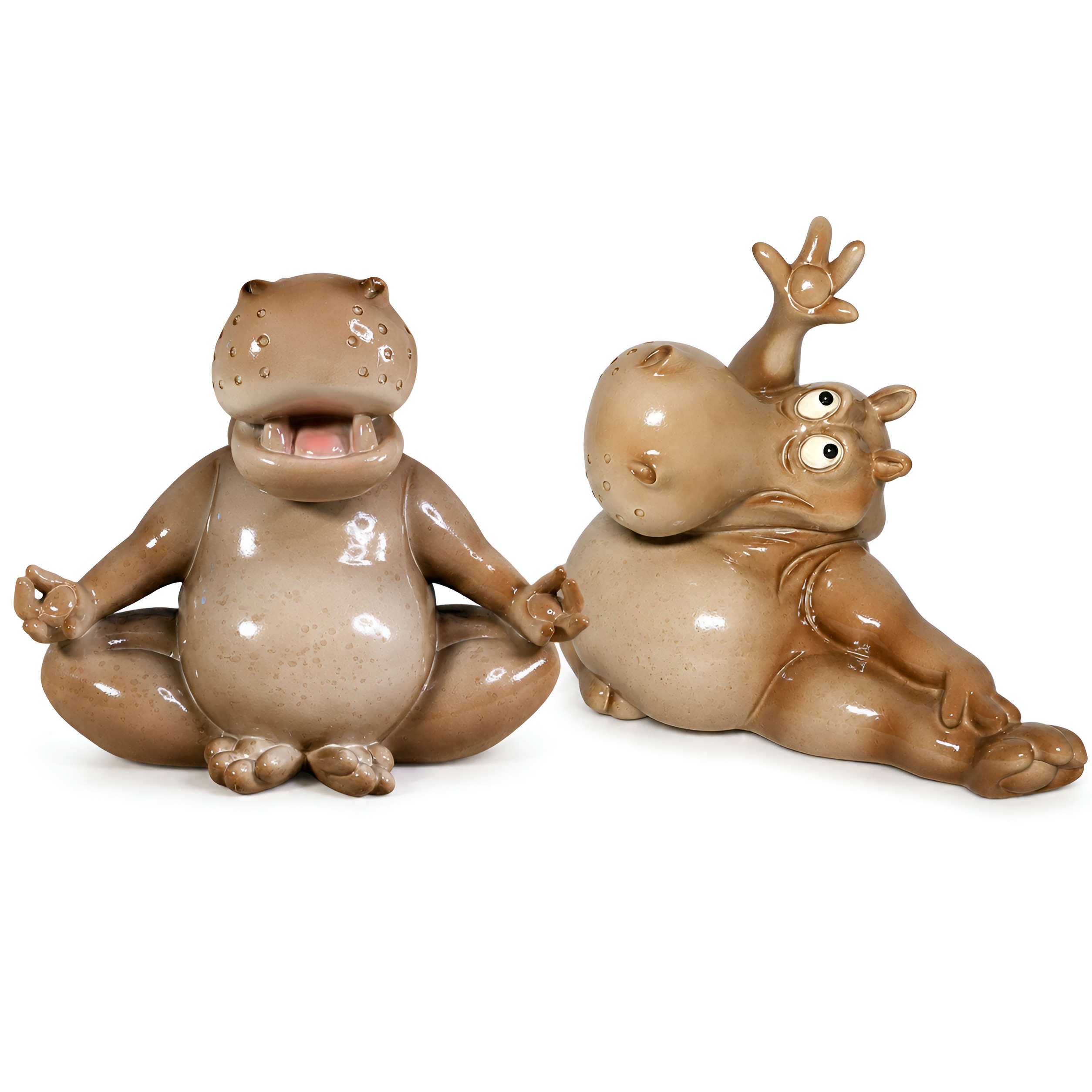 Yoga Nilpferd Figur glänzend sitzend & Stretch für innen und außen