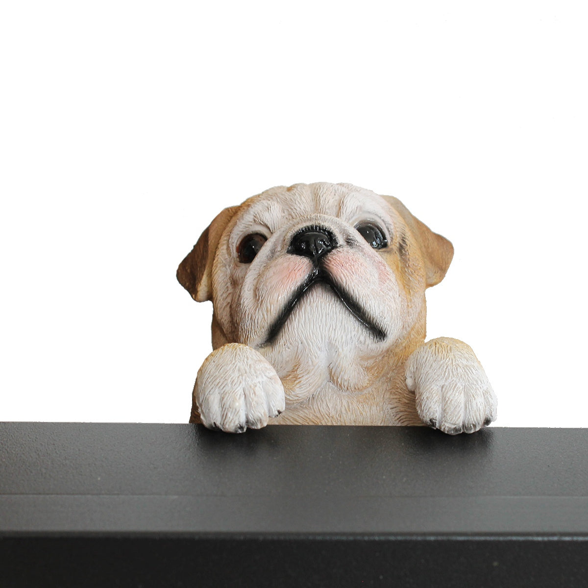 Bulldogge Figur zum Hängen Hundefigur für Blumentopf Zaun & Regal
