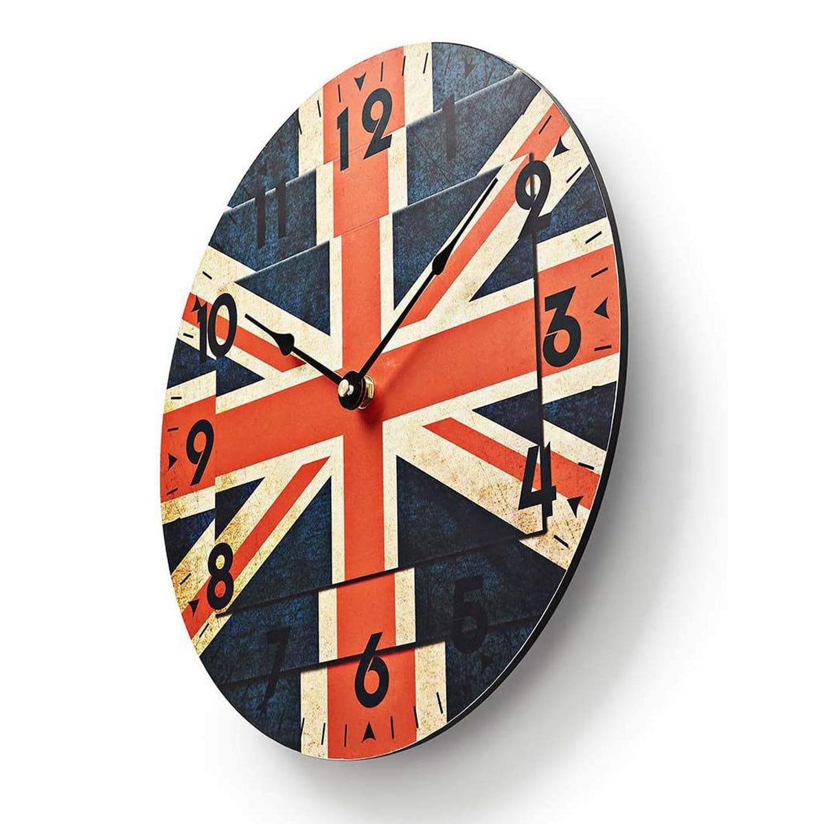 Nedis Wanduhr Wohnzimmer Wanduhr Kinderzimmer moderne Wanduhr Union Jack
