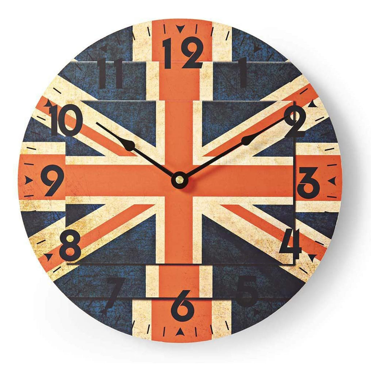 Nedis Wanduhr Wohnzimmer Wanduhr Kinderzimmer moderne Wanduhr Union Jack
