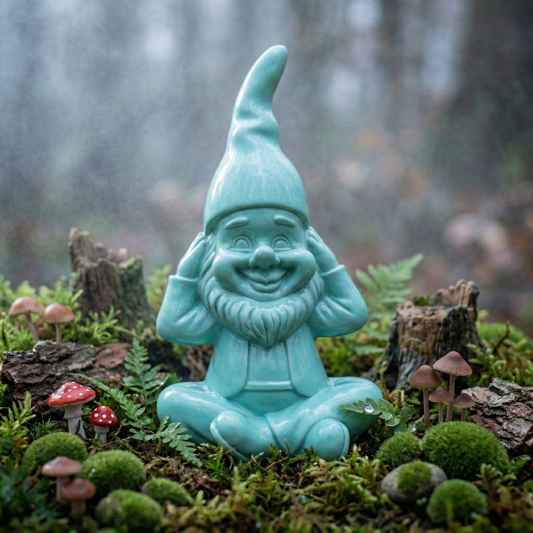 Gartenzwerg nichts hören -GartenPoser- Zwerg Deko in Pastell Hochglanz 2 Größen 6 Farben (EarPoser)