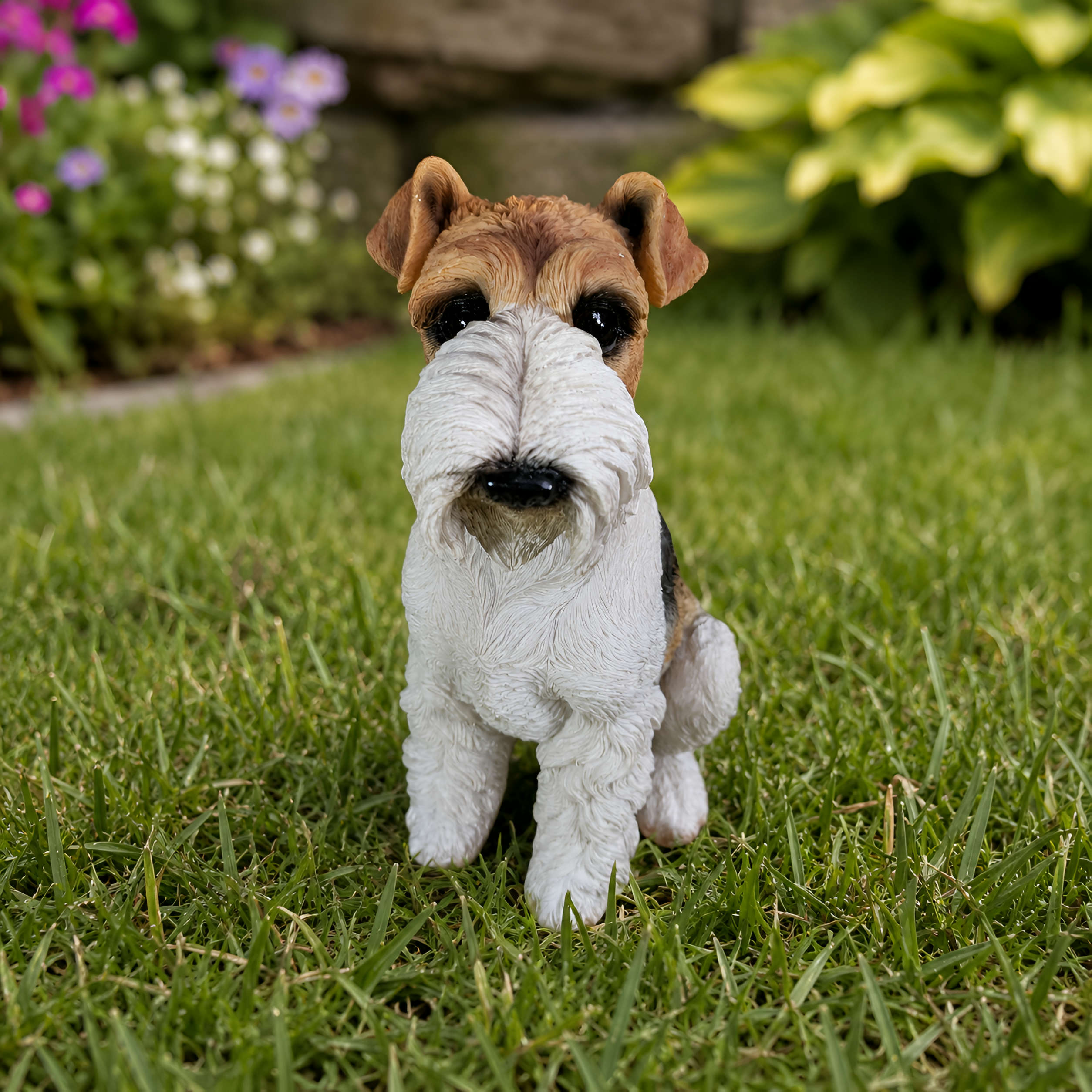 Hundefigur Foxterrier Figur Hund Deko Hund Hundefigur Garten lebensecht