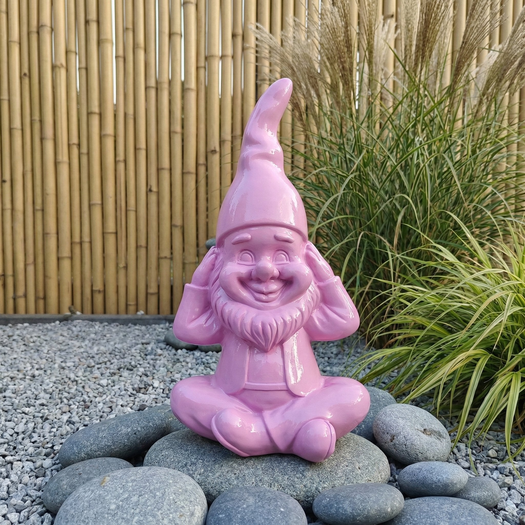 Gartenzwerg nichts hören -GartenPoser- Zwerg Deko in Pastell Hochglanz 2 Größen 6 Farben (EarPoser)