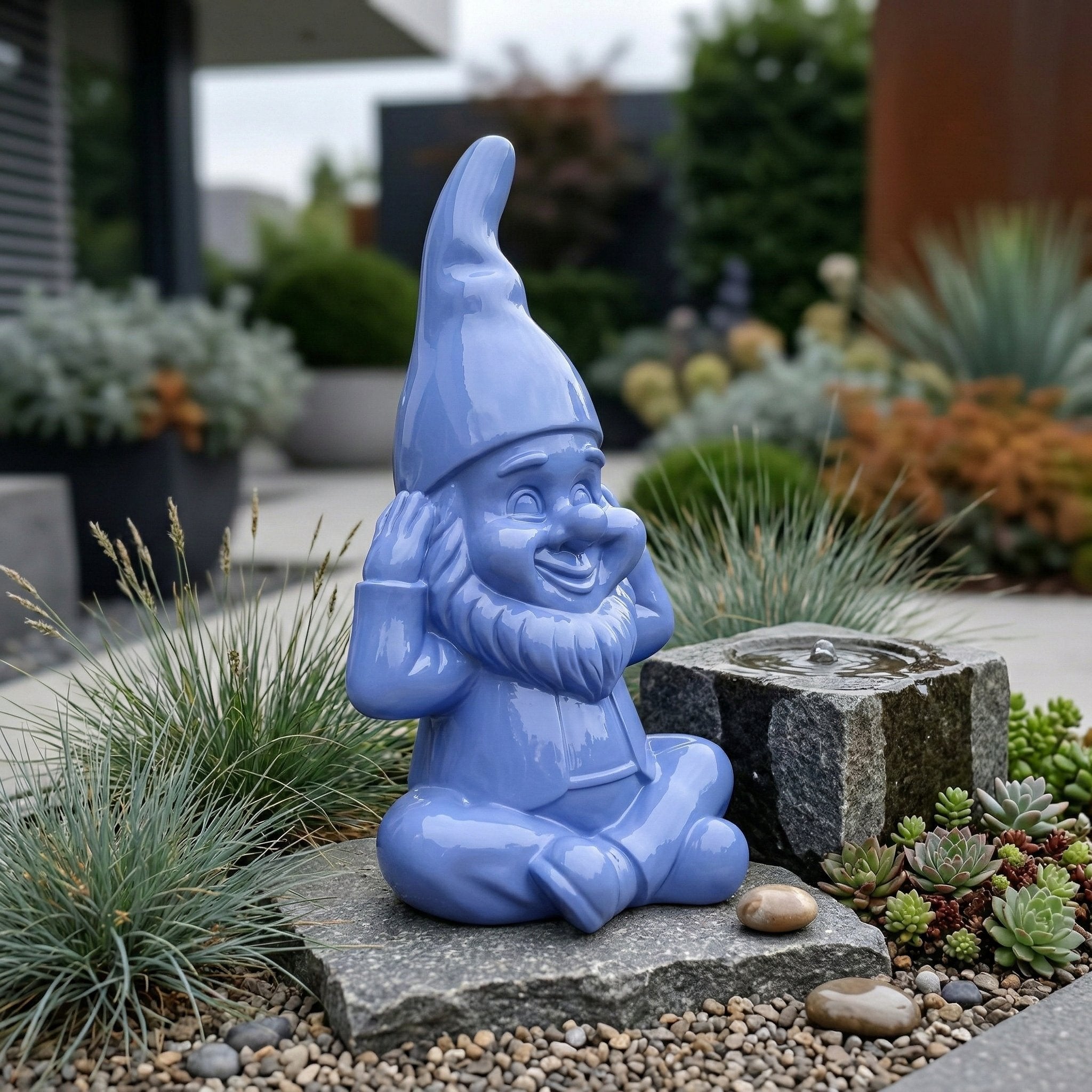 Gartenzwerg nichts hören -GartenPoser- Zwerg Deko in Pastell Hochglanz 2 Größen 6 Farben (EarPoser)