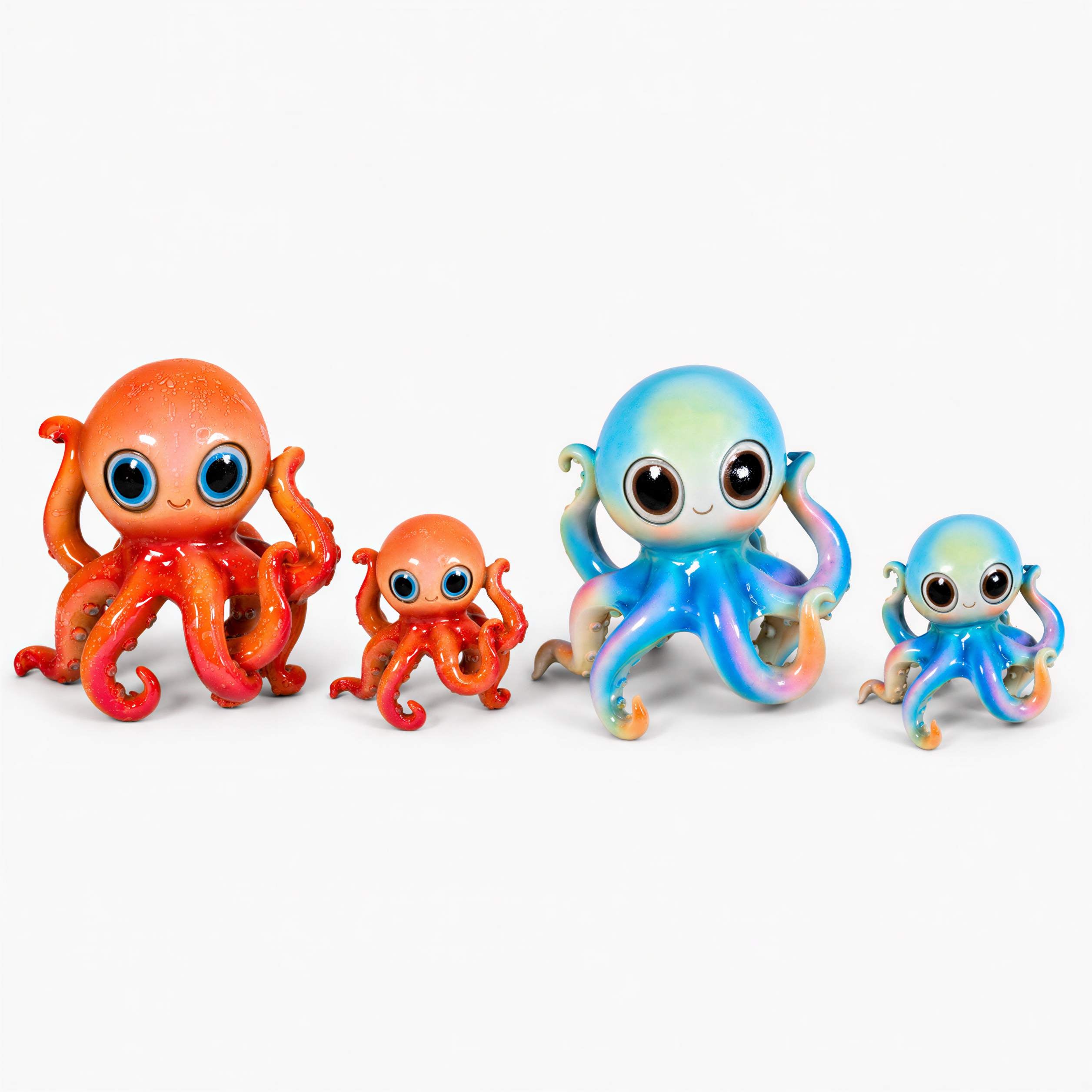 GlossiBande Oktopus Figur glänzend Deko Oktopus Krake in 2 Größen und Farben