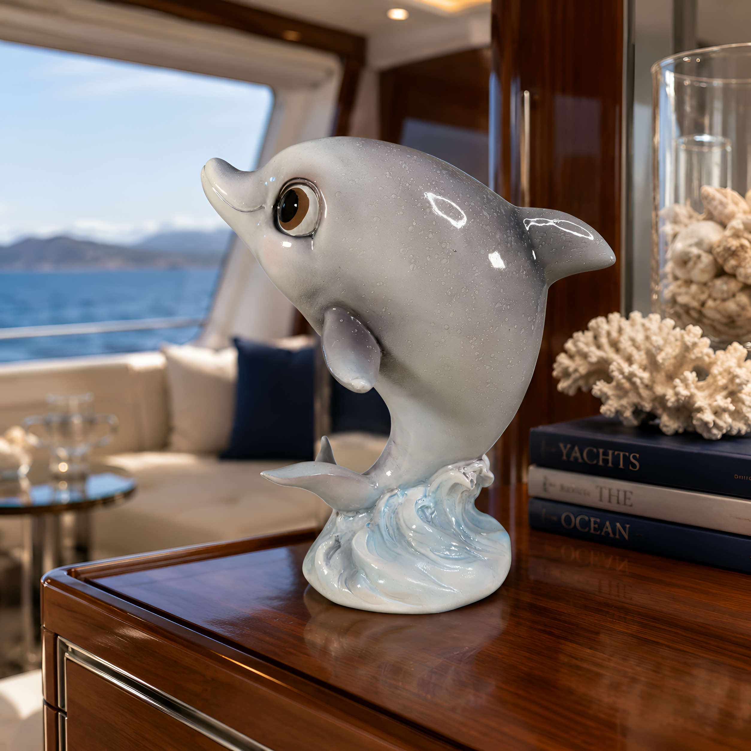 Delfin Figur glänzend klein & groß für maritime Deko innen & außen