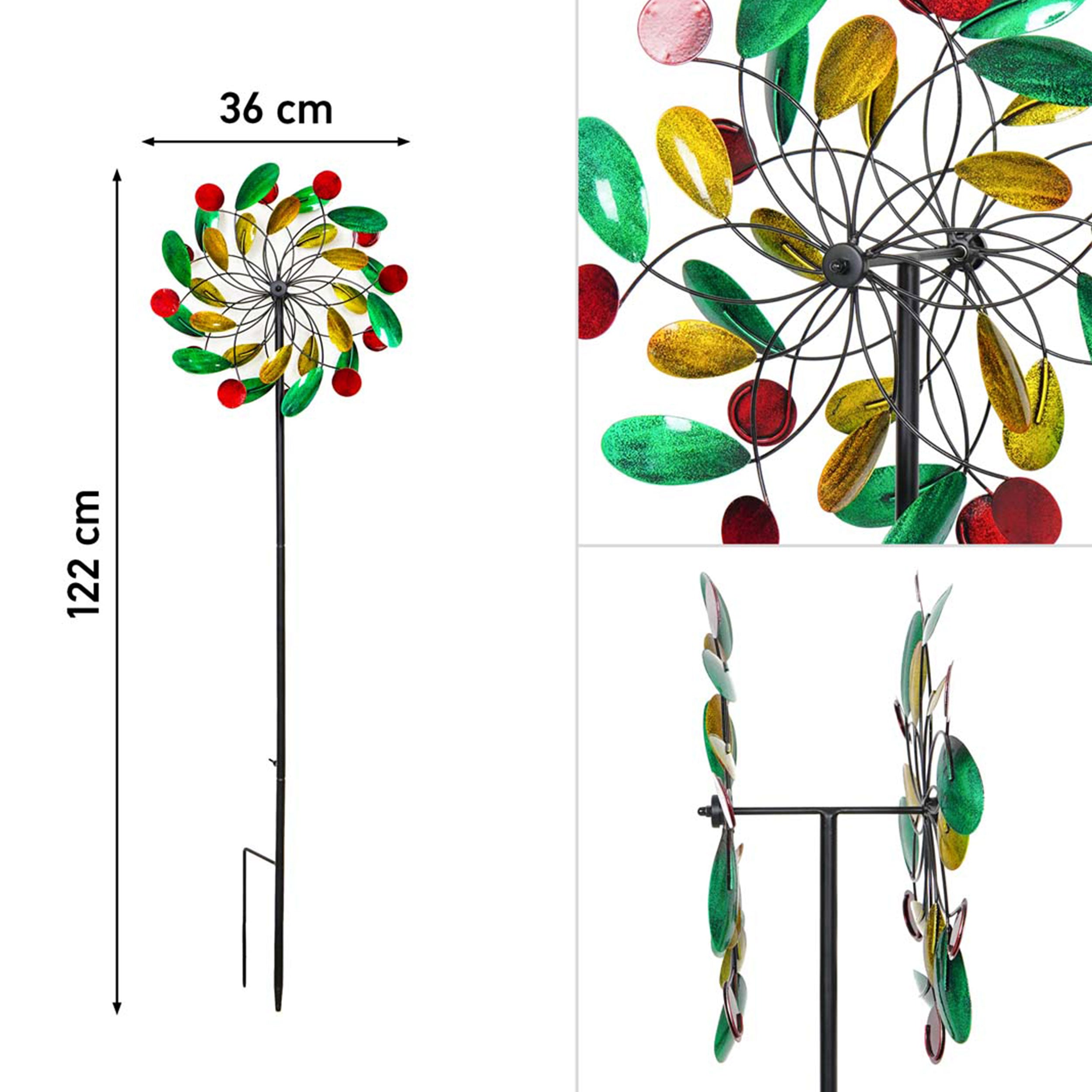 Kinetic Art Metall Windrad Paddle Wheel Duett Windspiel Metall Garten Windrad stehend