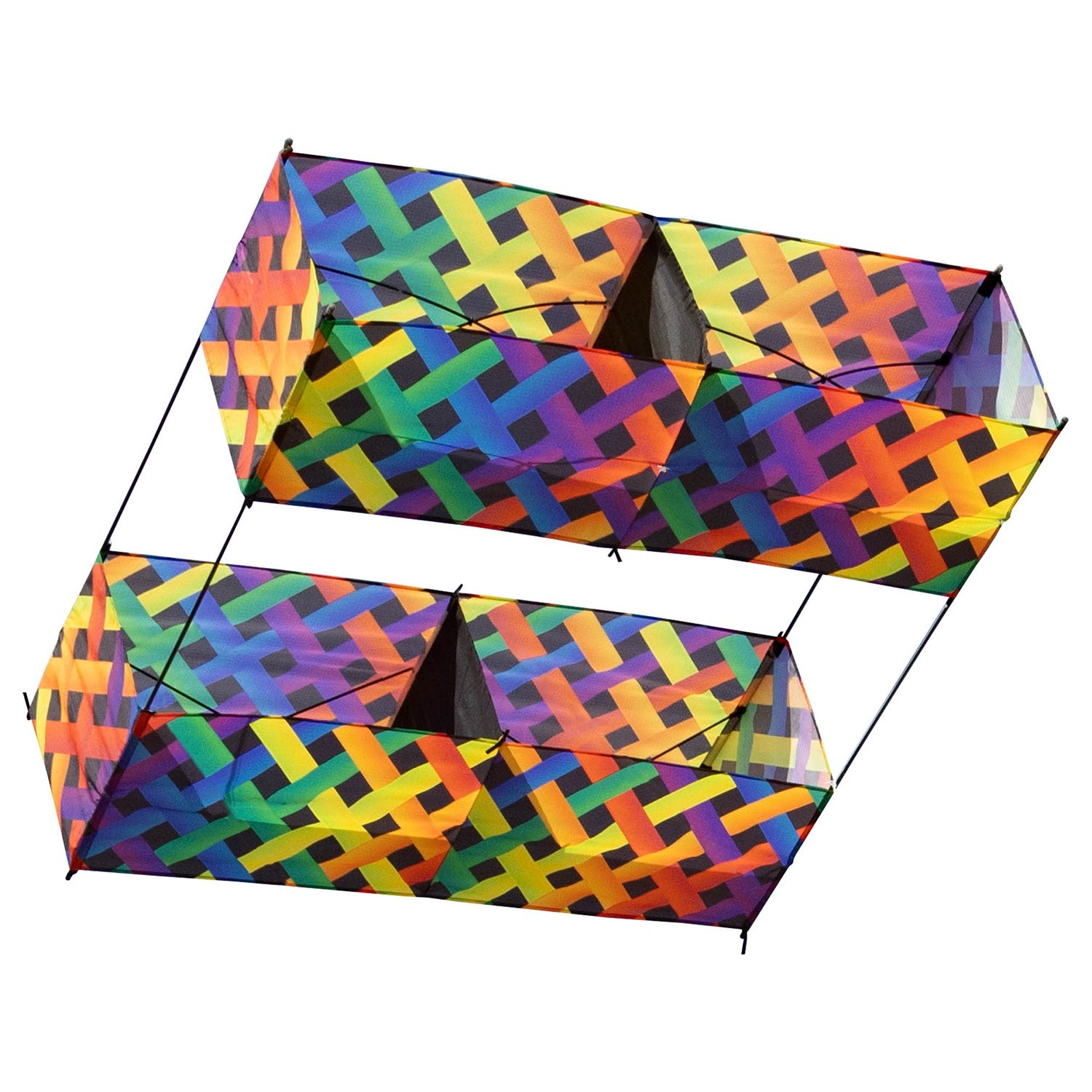 Kastendrachen Einleiner Drachen HQ Hargrave Box Kite Rainbow Mesh Flugdrachen