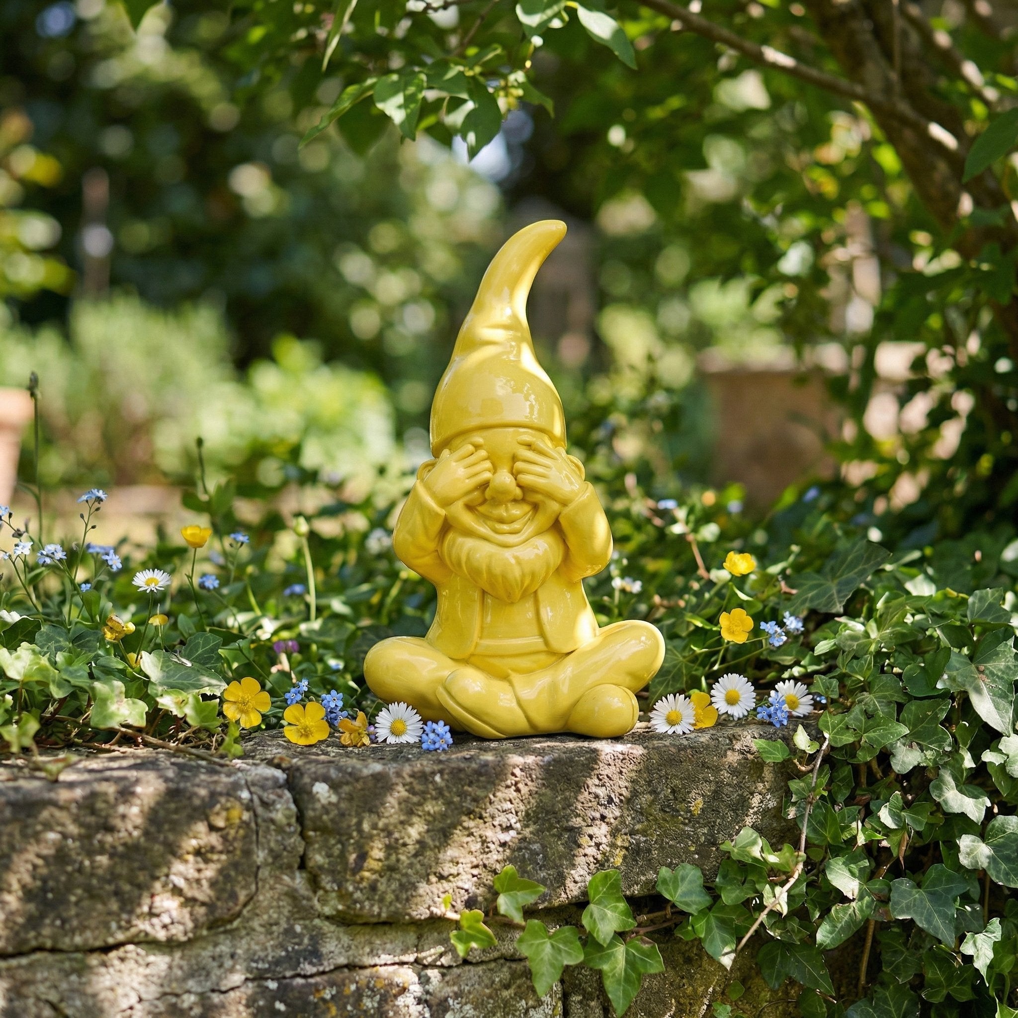 Gartenzwerg nichts sehen -GartenPoser- Zwerg Deko in Pastell Hochglanz 2 Größen 6 Farben (BlindPoser)