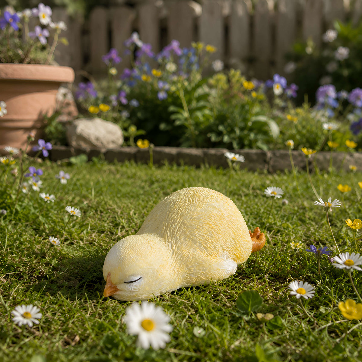 Deko Küken schlafend Küken Figur Osterküken für Osterdeko Haus und Garten