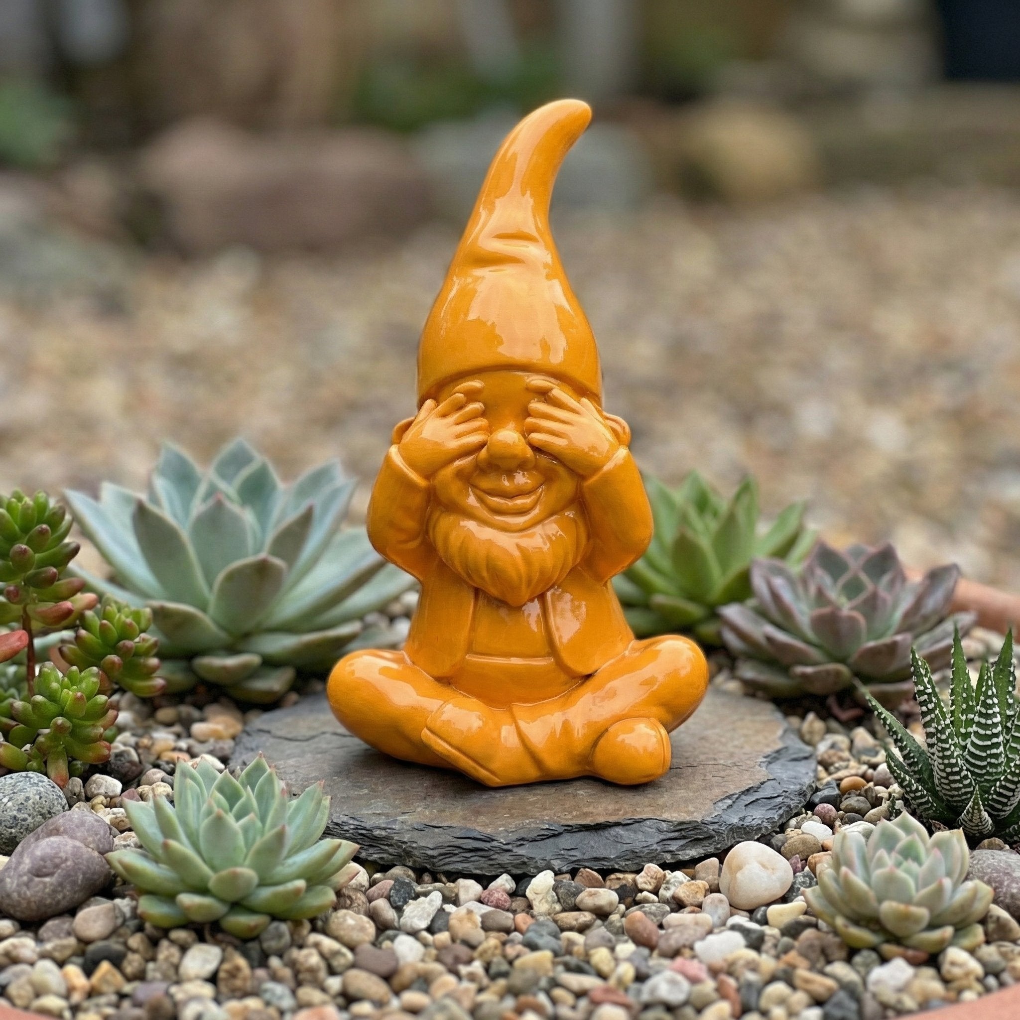 Gartenzwerg nichts sehen -GartenPoser- Zwerg Deko in Pastell Hochglanz 2 Größen 6 Farben (BlindPoser)