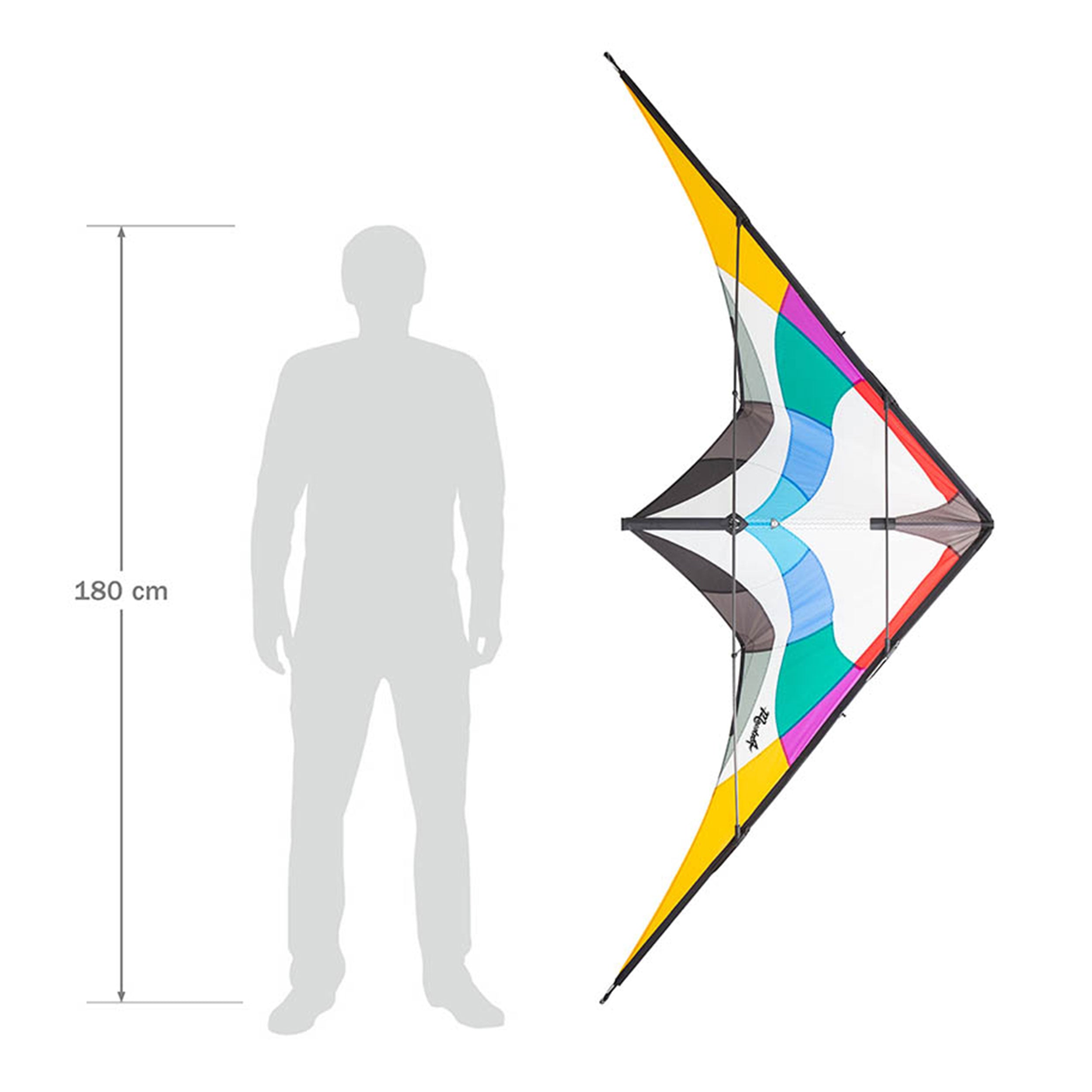 HQ Maestro 4 Lenkdrachen – Freestyle Trickdrachen 220 cm, inkl. Dyneema-Schnüre & Lenkschlaufen