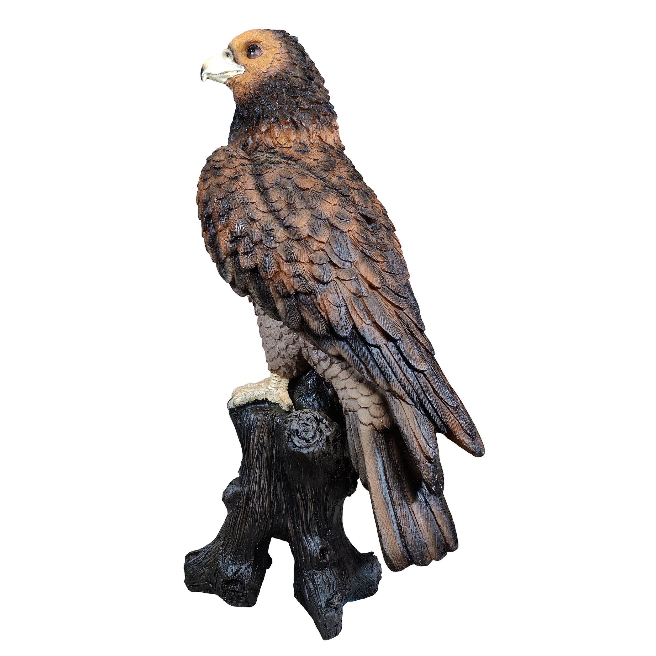 Adler Figur groß auf Baumstamm – Gartenfigur Adler als Deko Adler für Terrasse, Balkon & Eingangsbereich