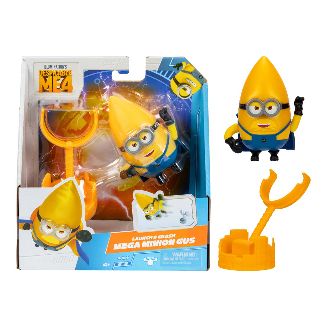 Despicable Me 4 59278 | Launch and Crash Mega Minion Gus Figur | 10 cm große Sammelfigur | 5 verschiedene Mega Minions zum Sammeln
