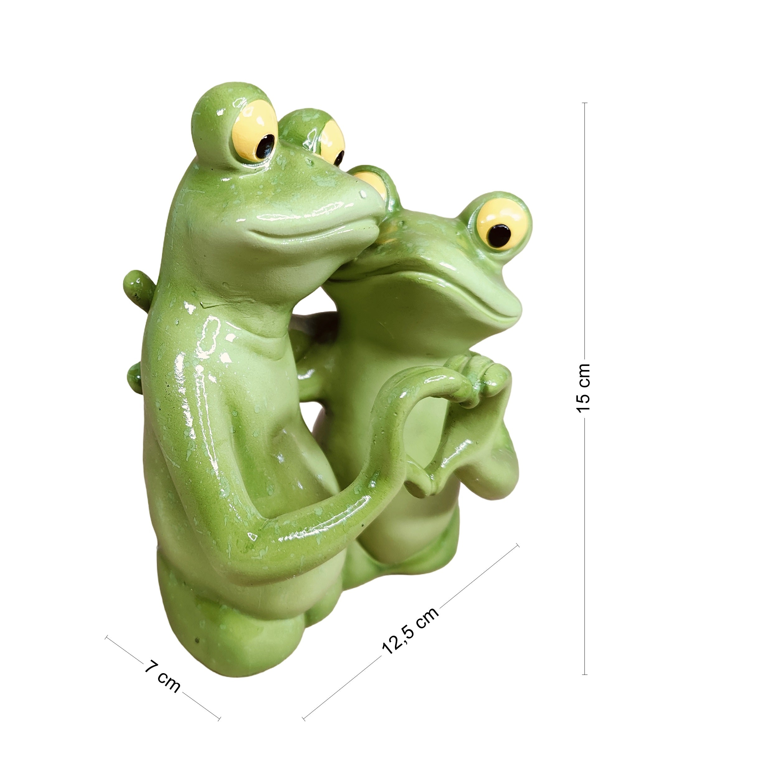 Frosch Figur mit Herzhand - Frosch Dekofigur als Deko Frosch für Garten, Balkon & Terrasse