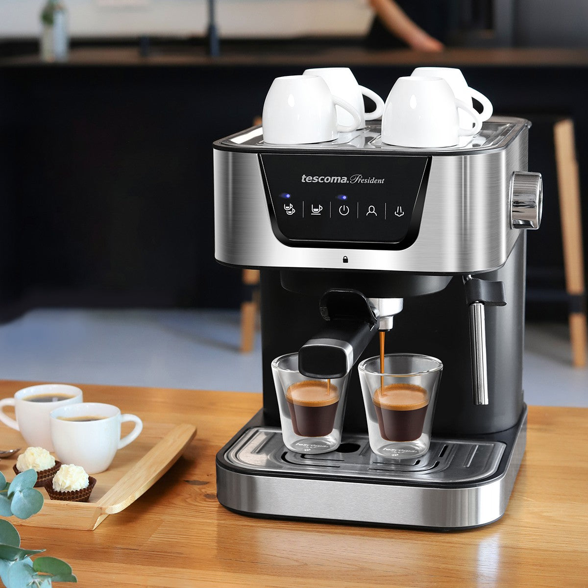 Tescoma Espressomaschine PRESIDENT – Kaffeemaschine für Espresso und Kaffee