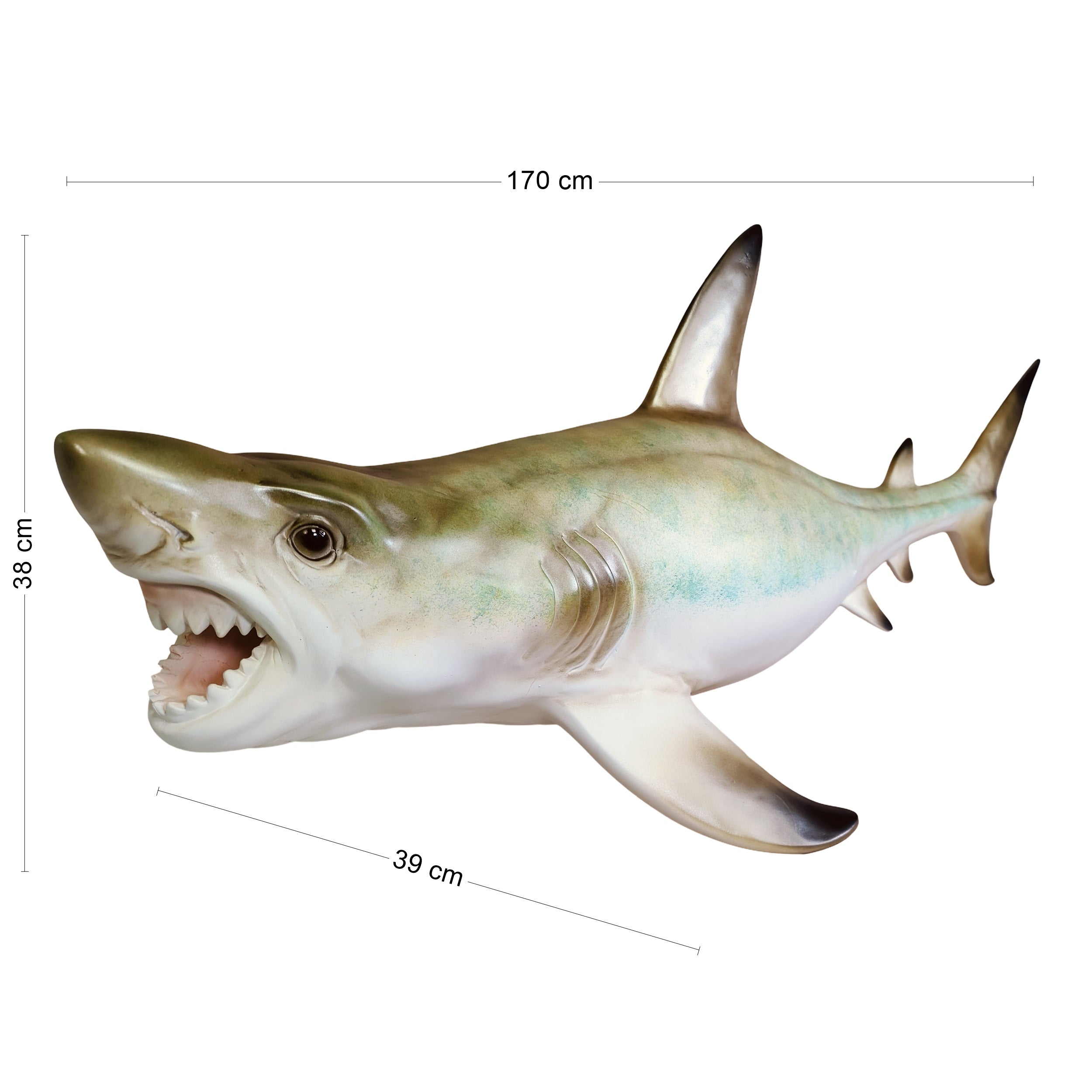 Hai Figur groß Deko Haifisch maritime Dekoration für Wohnzimmer & Gastronomie Hai Deko