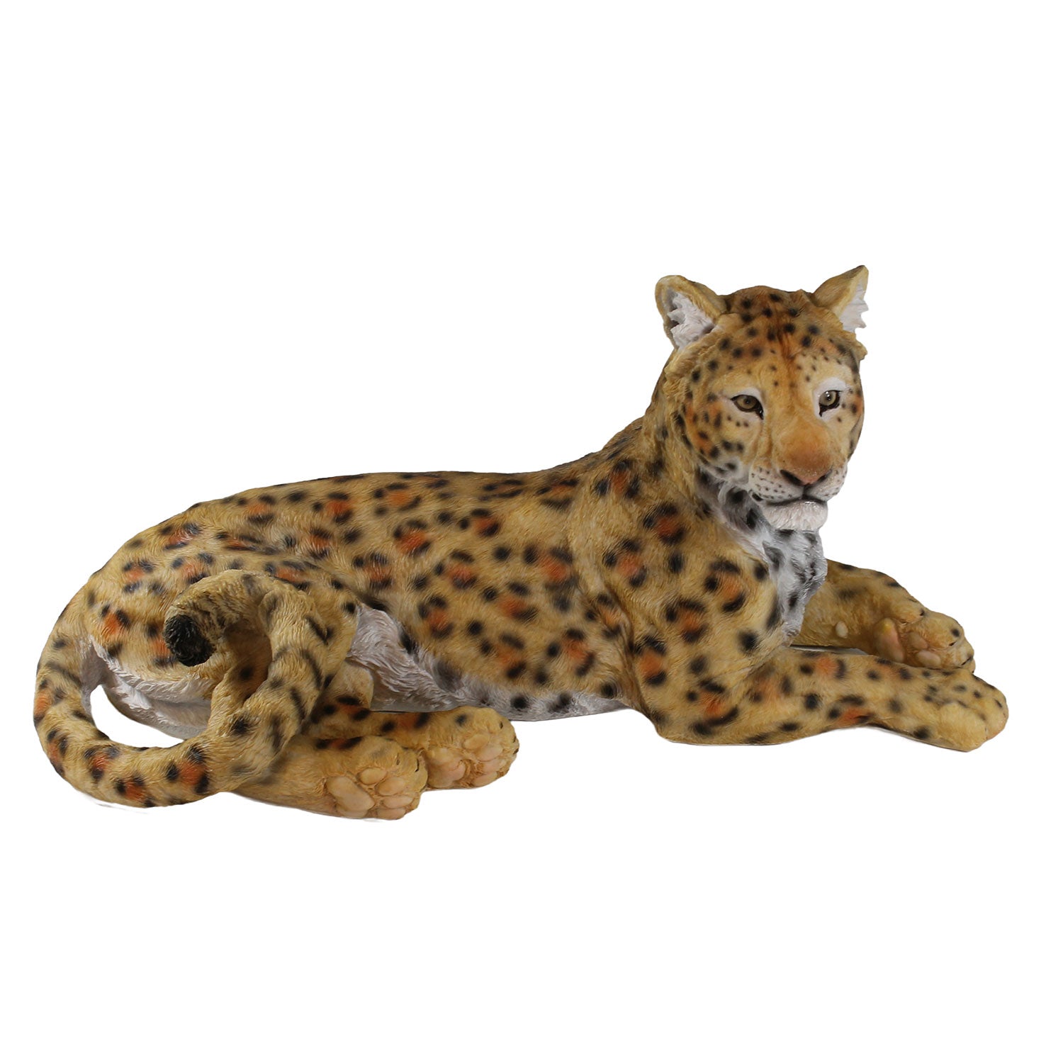 Lebensechte Panther Figur liegend – Handbemalte Deko für Haus & Garten | 53 cm | Deko Panther