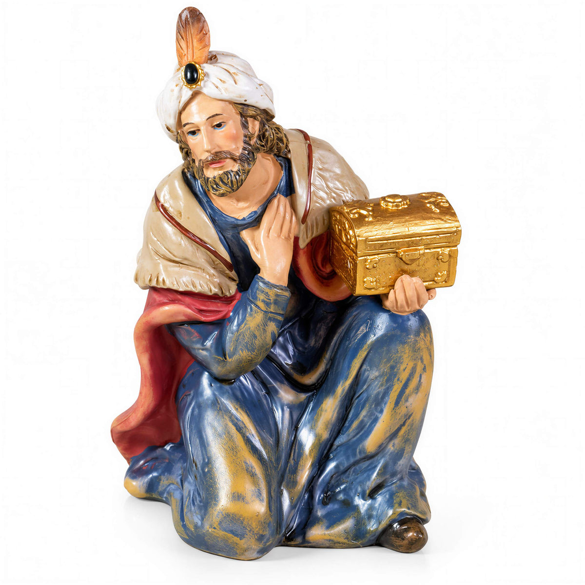Krippenfiguren Set 7-teilig Weihnachtskrippe Figuren Heilige Familie und Heilige Drei Könige