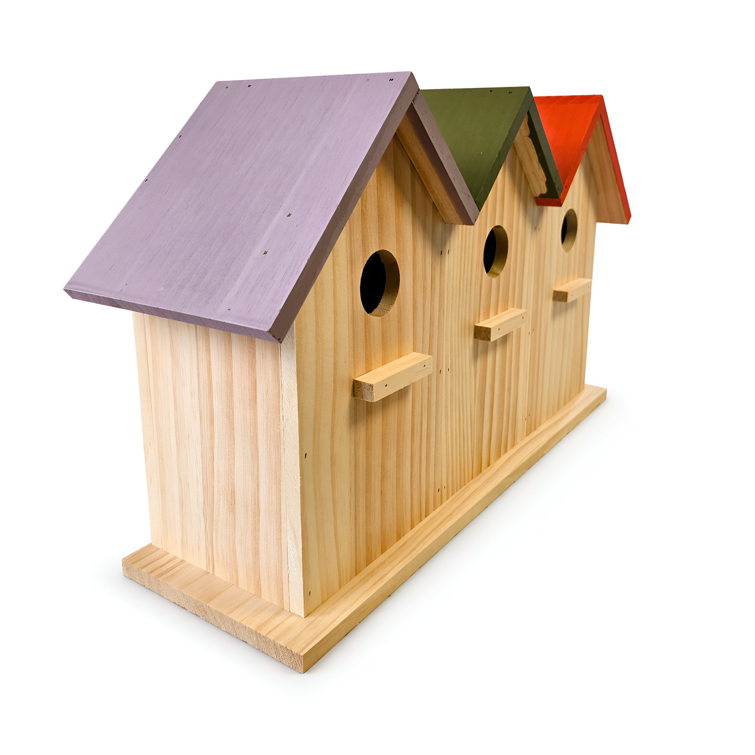 Nisthaus Vogelhaus aus Holz Birdy 3er Reihenhaus Nistkasten für Meisen Gartenvögel