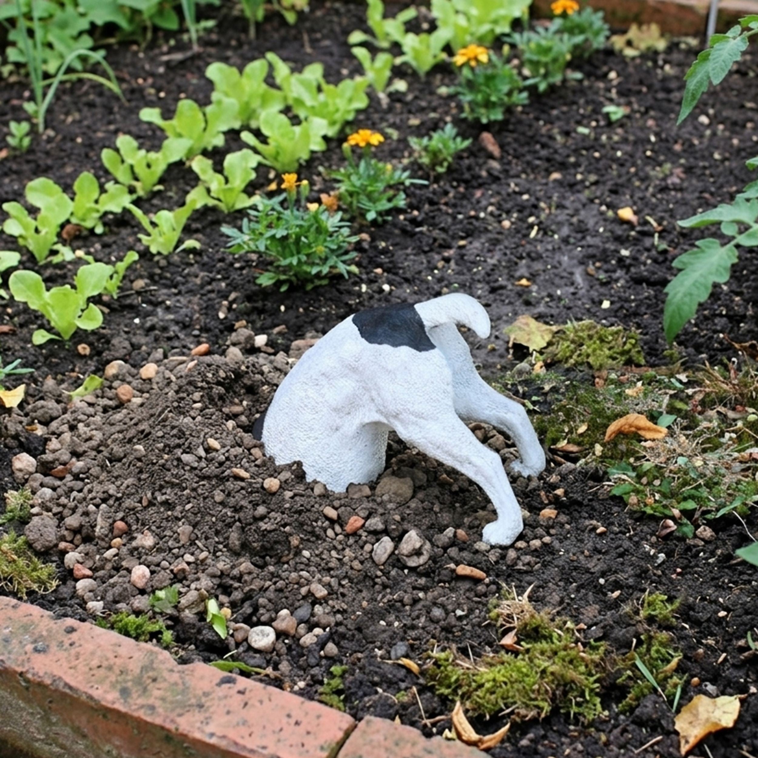 Dekofigur haber Hund grabend Jack Russell Terrier Gartendeko Hundefigur Gartenfigur