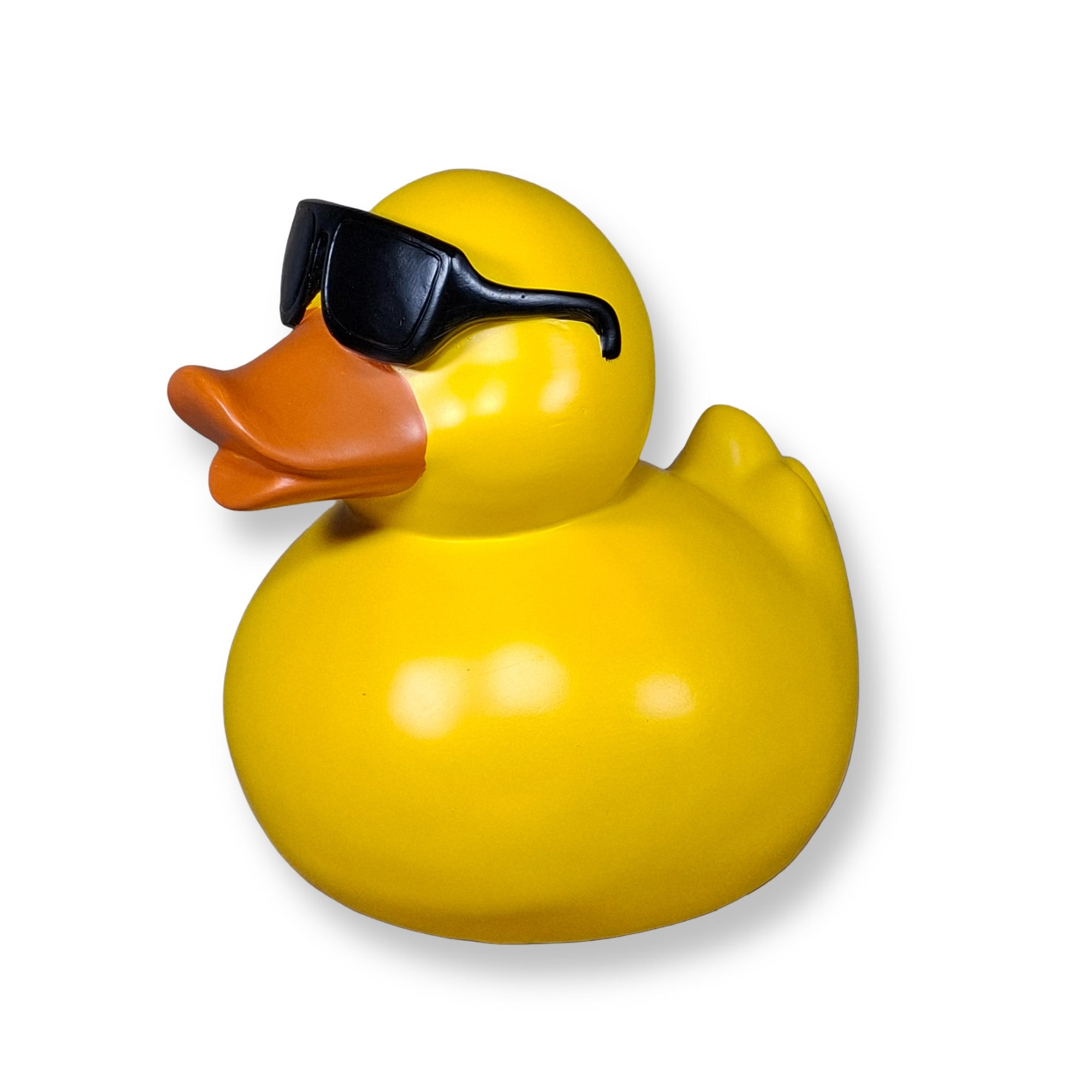 Deko Ente für den Garten – handbemalt, wetterfest, 25 cm – witzige Ente mit Sonnenbrille