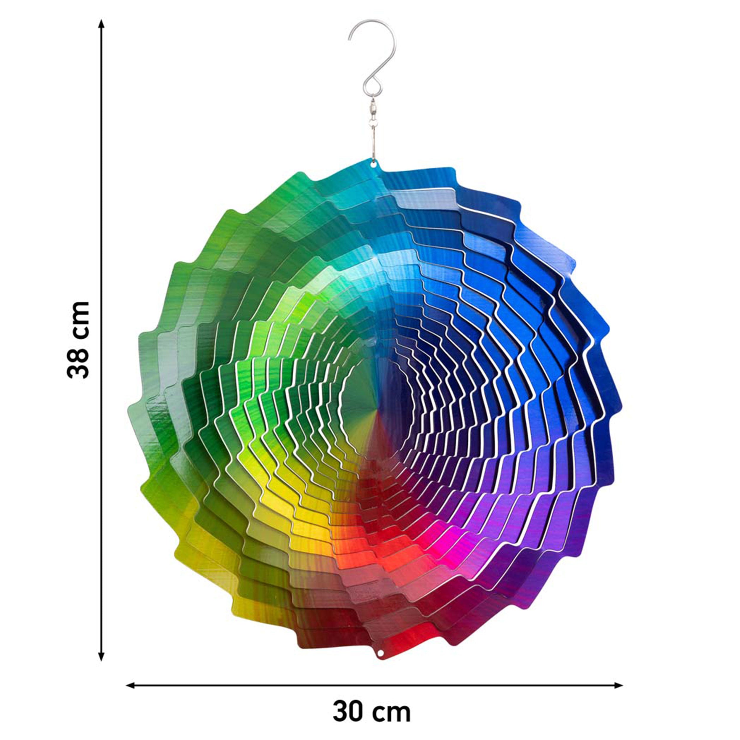 Kinetic Art Windspiel hängend Metall 3D Rainbow Fountain außergewöhnliche Windspiele Edelstahl